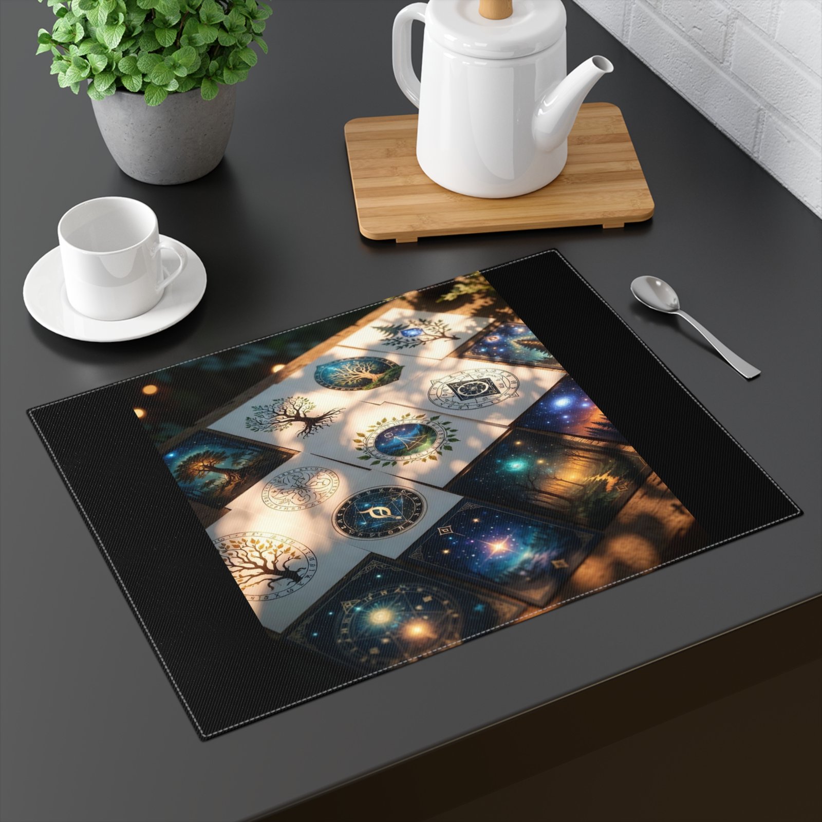 Mystic Night Tarot Placemat — Celestial Tree of Life Design - Image 2