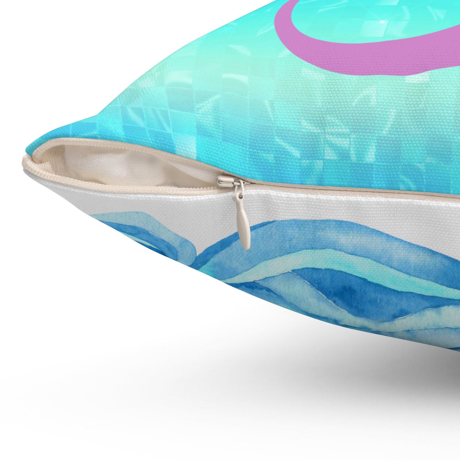 Mermaid Vibes Light Purple Tail Spun Polyester Square Pillow - Image 9