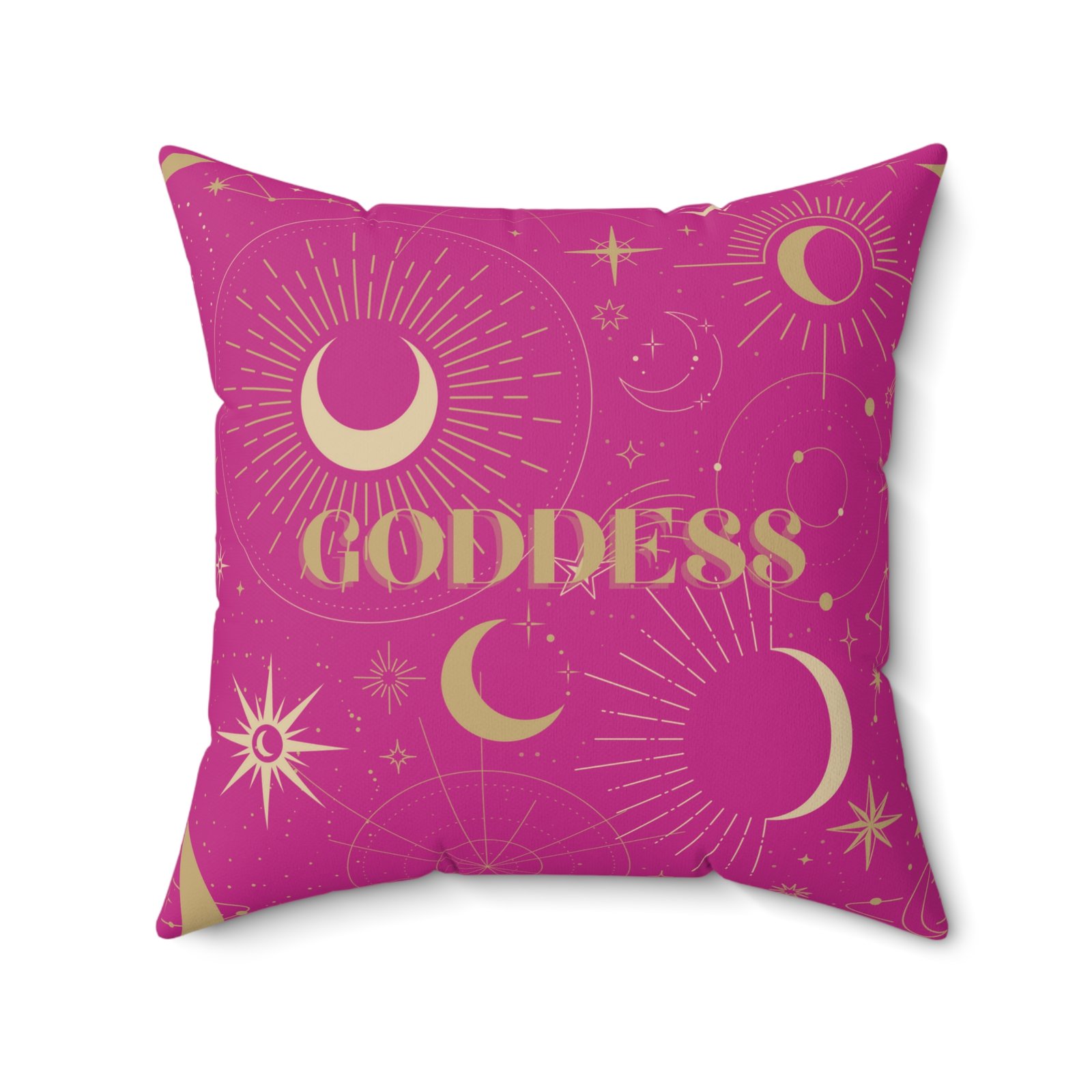 DH GODDESS in Bright Pink Spun Polyester Square Pillow - Image 11