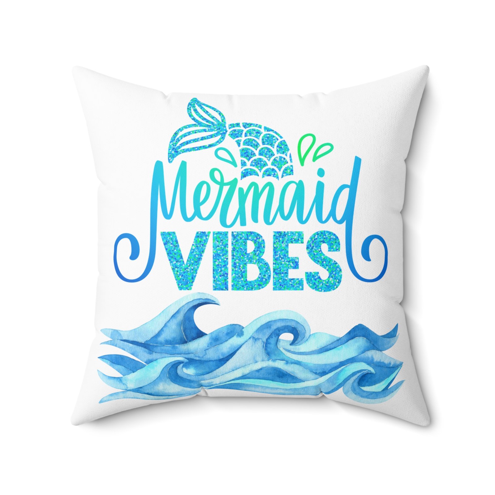 Mermaid pink green Spun Polyester Square Pillow - Image 11