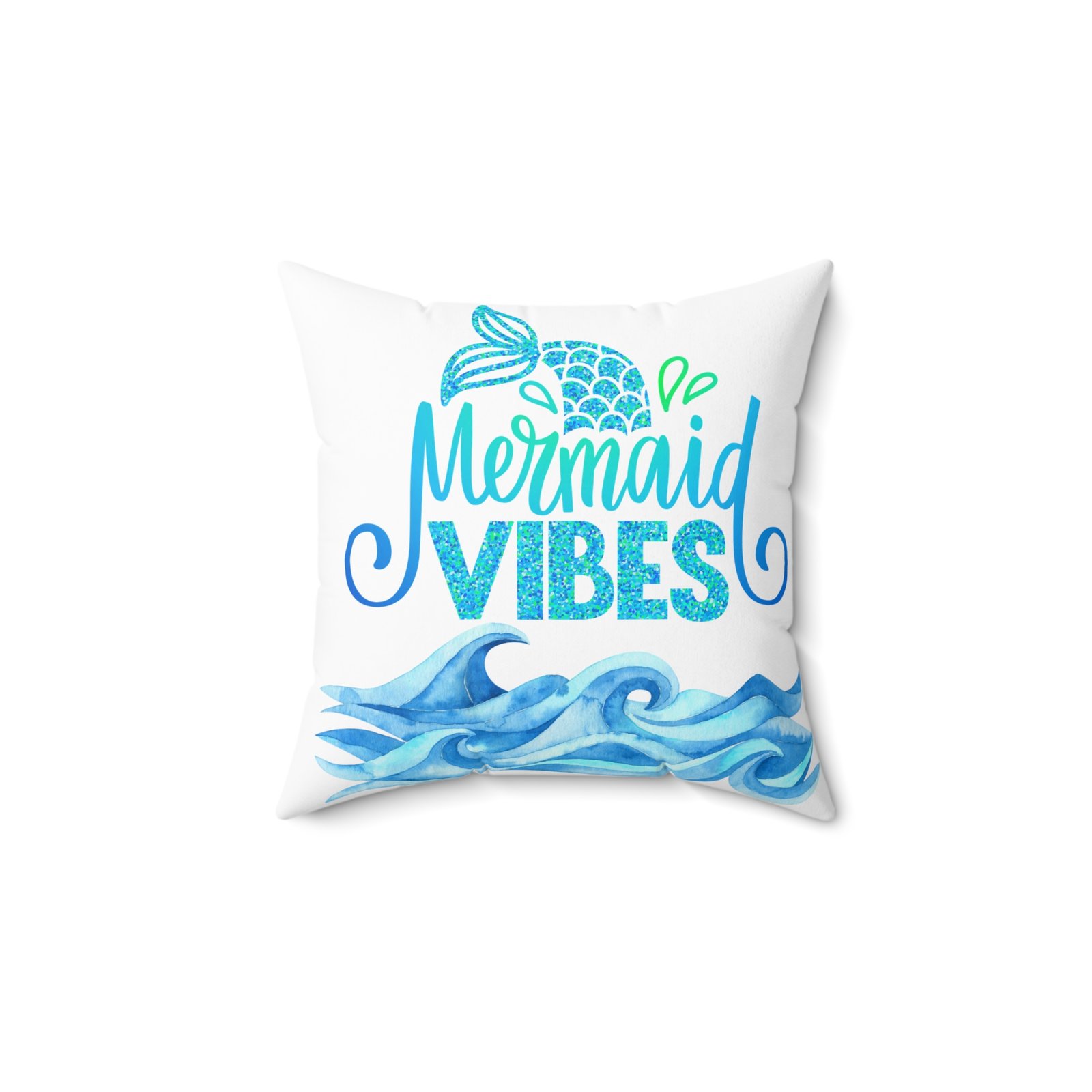 Mermaid Vibes Light Purple Tail Spun Polyester Square Pillow - Image 2