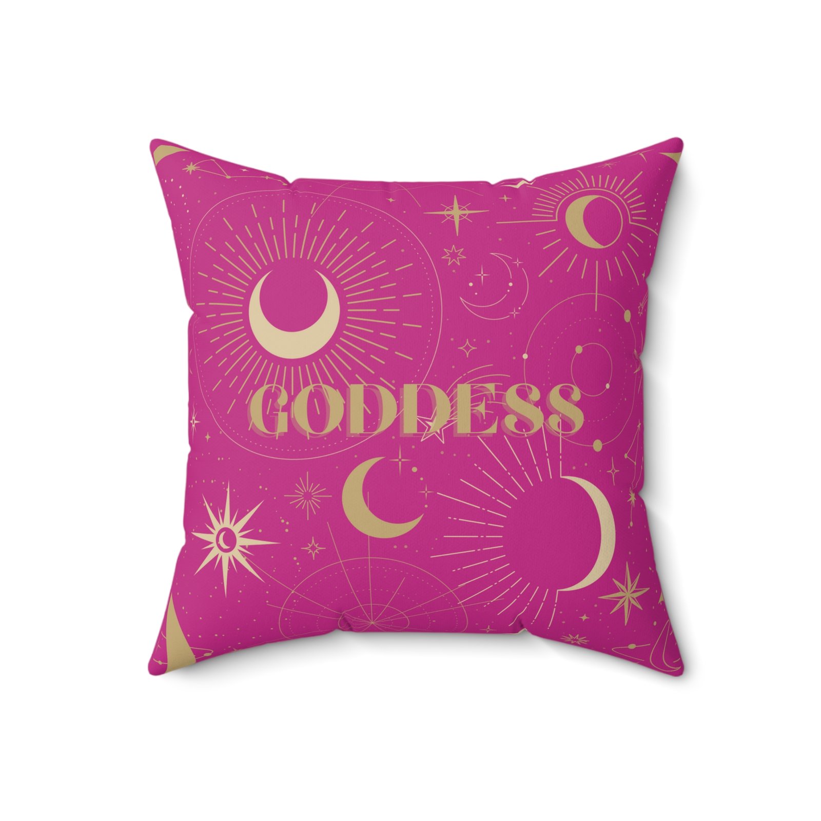 DH GODDESS in Bright Pink Spun Polyester Square Pillow - Image 8