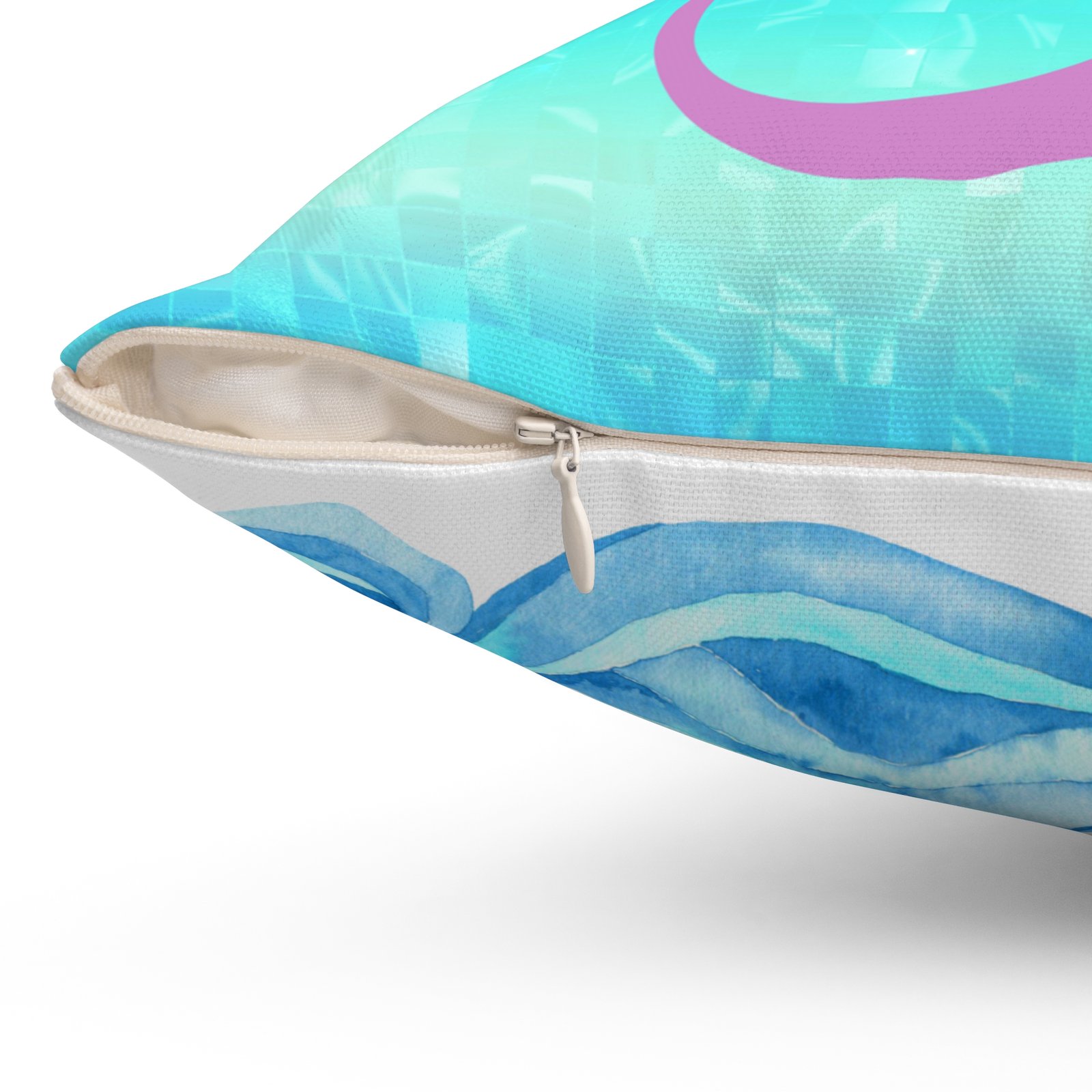 Mermaid Vibes Light Purple Tail Spun Polyester Square Pillow - Image 12