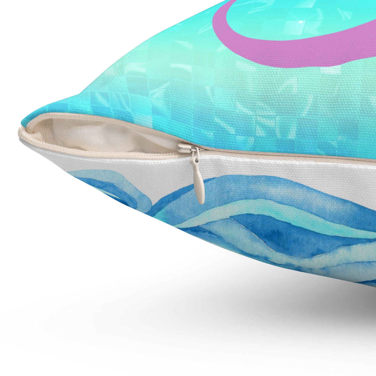 Mermaid Vibes Light Purple Tail Spun Polyester Square Pillow - Image 3