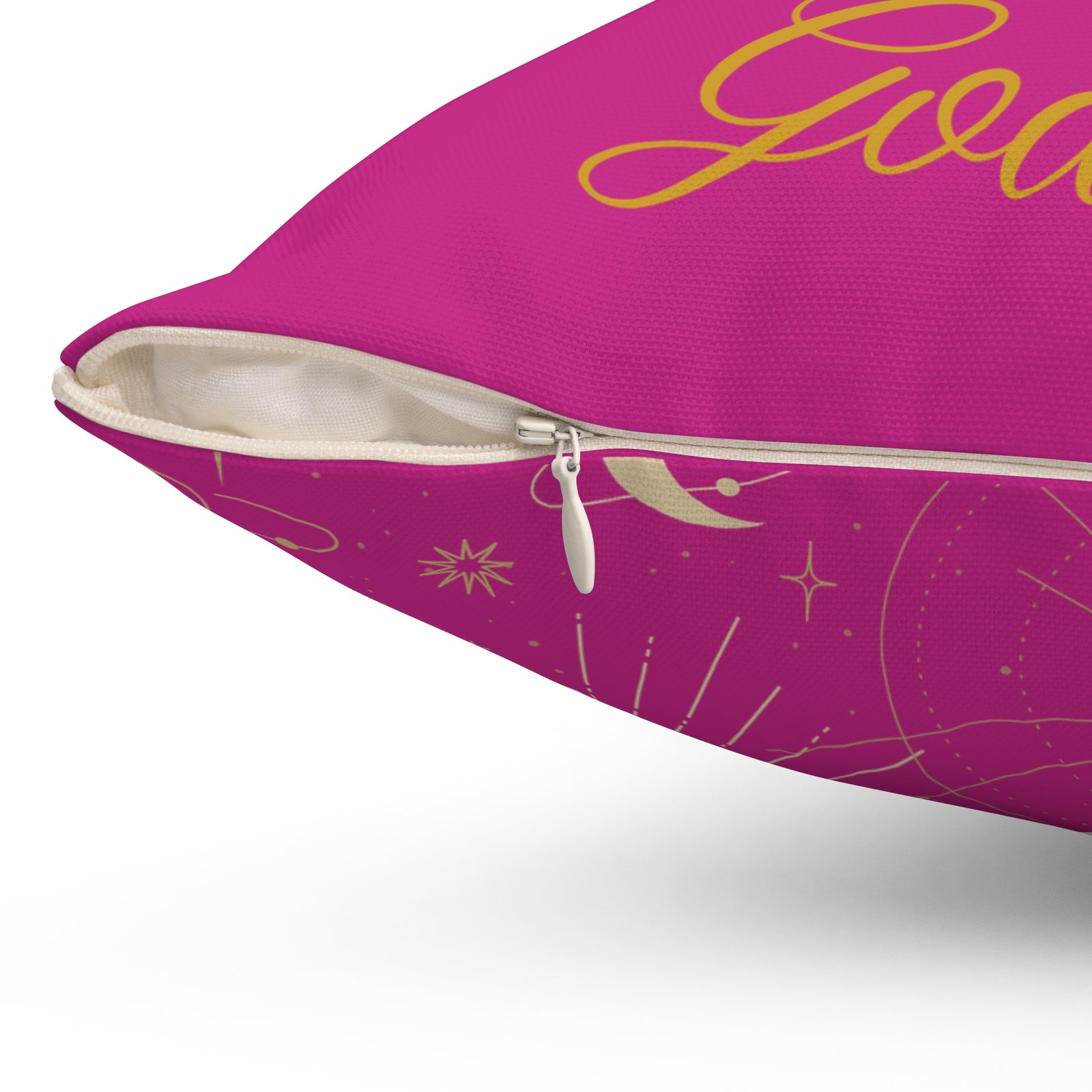 DH GODDESS in Bright Pink Spun Polyester Square Pillow - Image 12