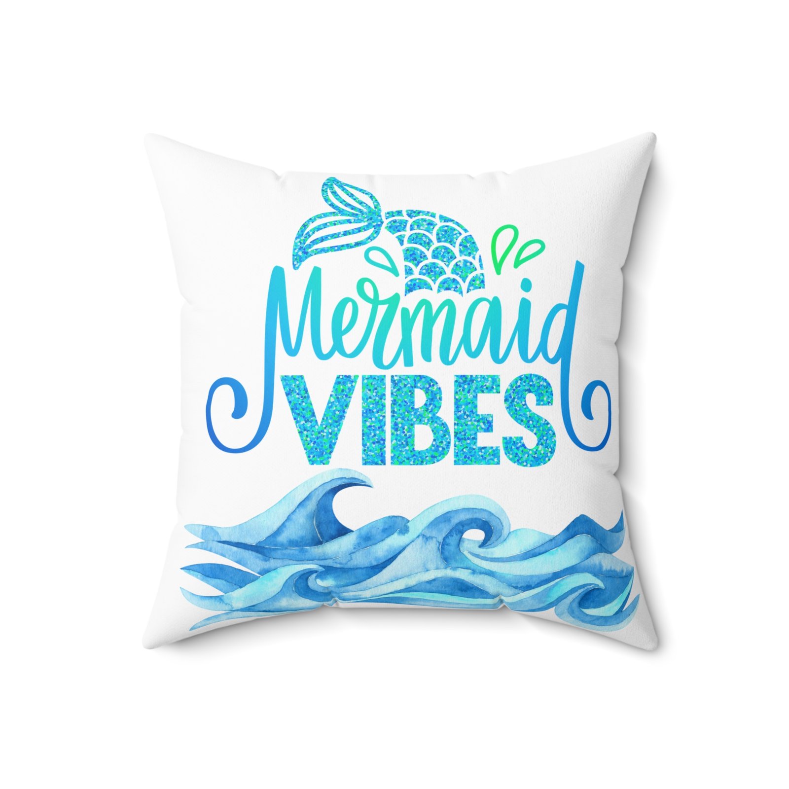 Mermaid Vibes Light Purple Tail Spun Polyester Square Pillow - Image 8