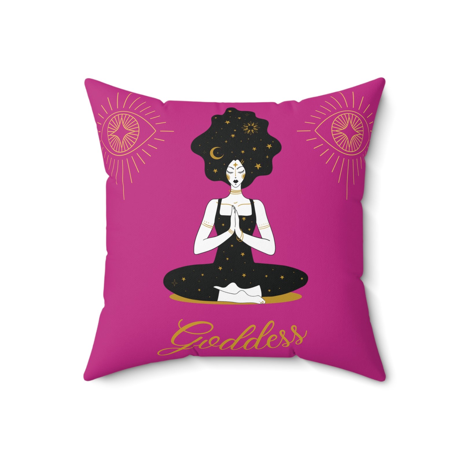 DH GODDESS in Bright Pink Spun Polyester Square Pillow - Image 7