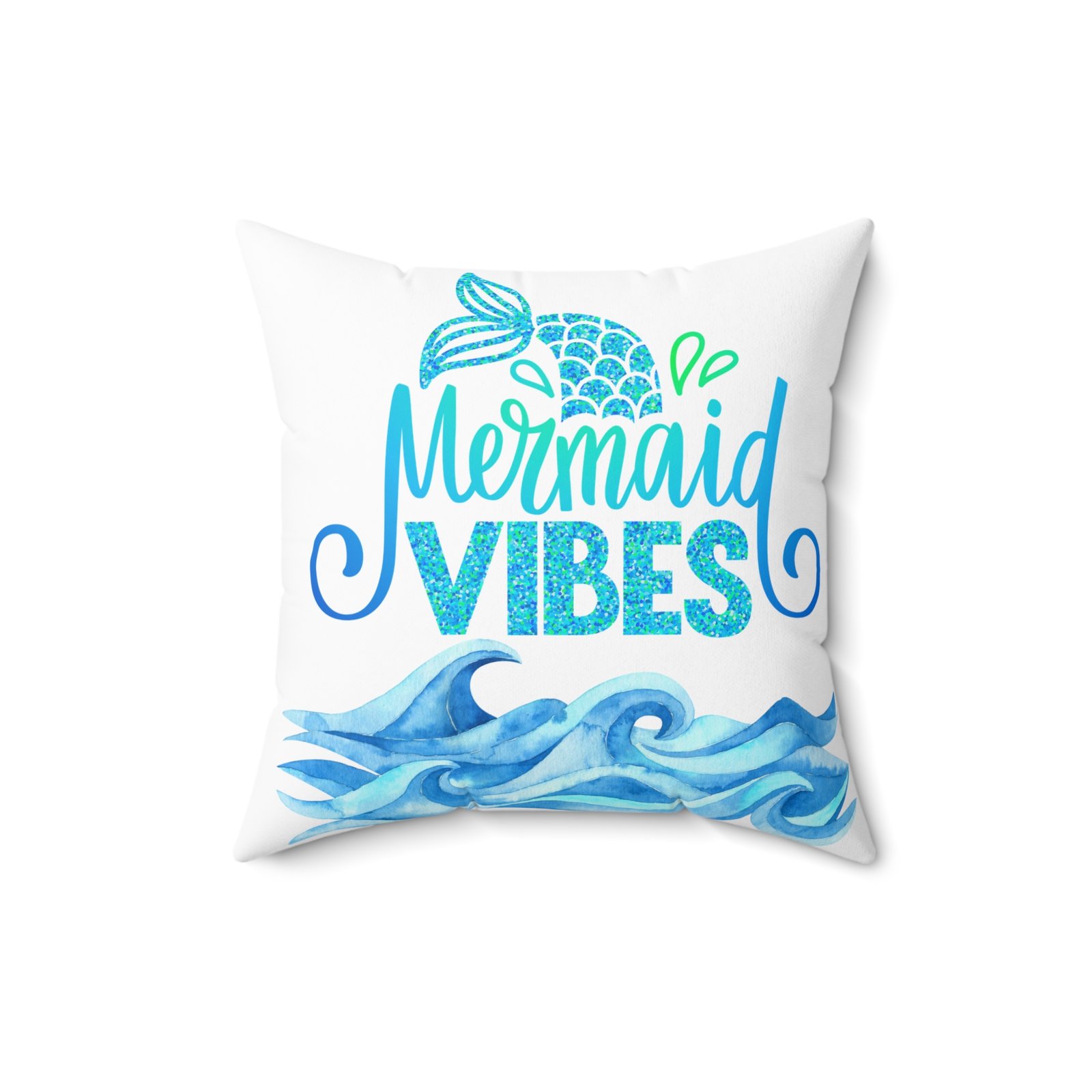 Mermaid Vibes Light Purple Tail Spun Polyester Square Pillow - Image 5