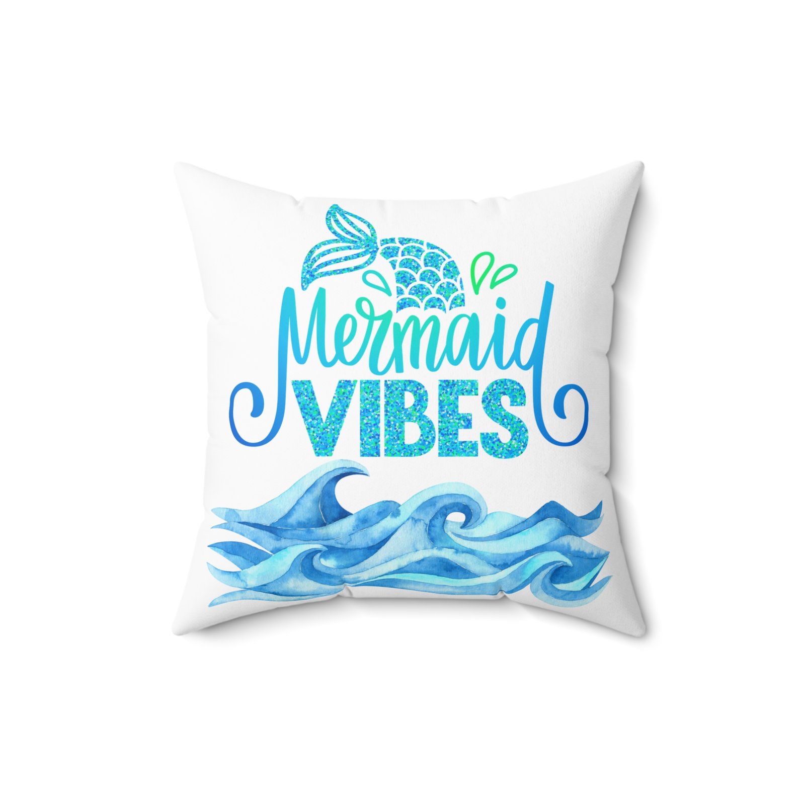 Mermaid pink green Spun Polyester Square Pillow - Image 5