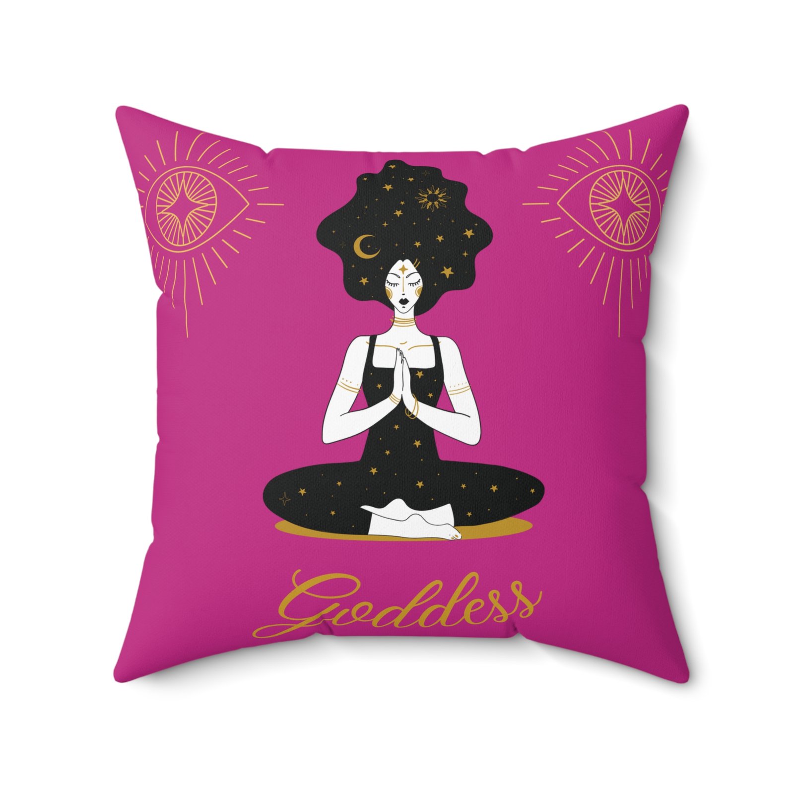 DH GODDESS in Bright Pink Spun Polyester Square Pillow - Image 10