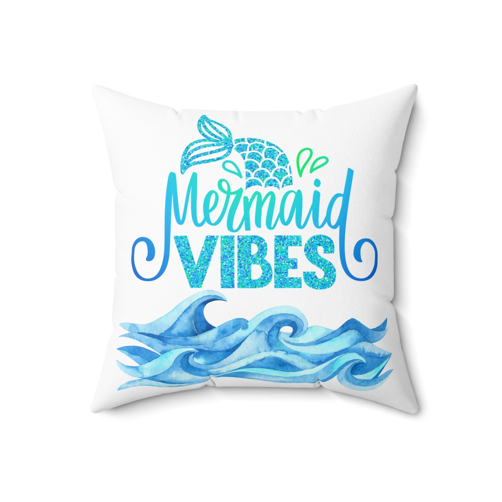 Mermaid pink green Spun Polyester Square Pillow - Image 8