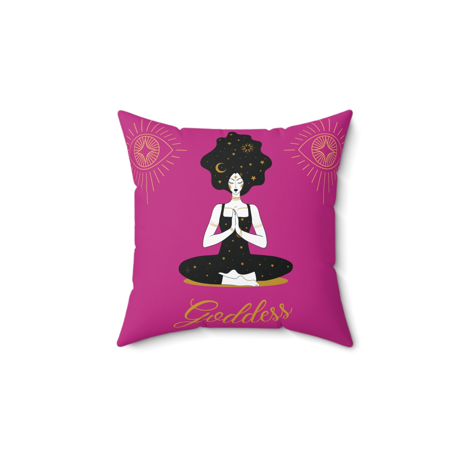 DH GODDESS in Bright Pink Spun Polyester Square Pillow