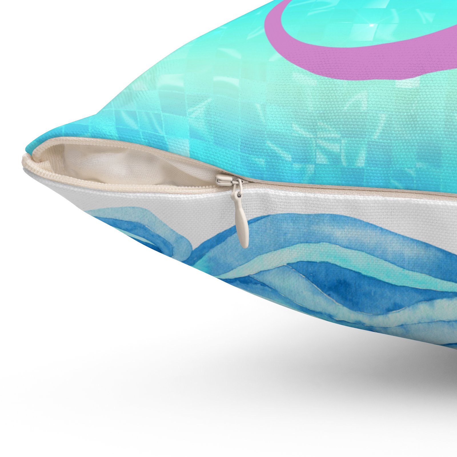 Mermaid Vibes Light Purple Tail Spun Polyester Square Pillow - Image 6