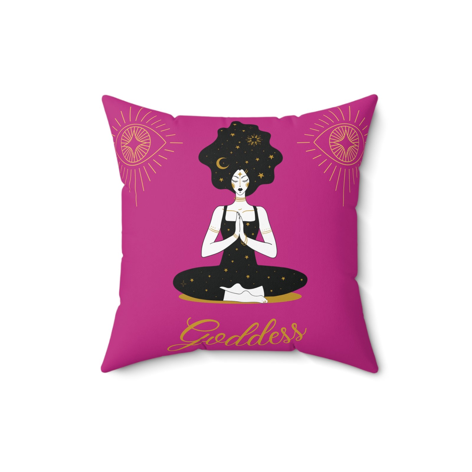 DH GODDESS in Bright Pink Spun Polyester Square Pillow - Image 4