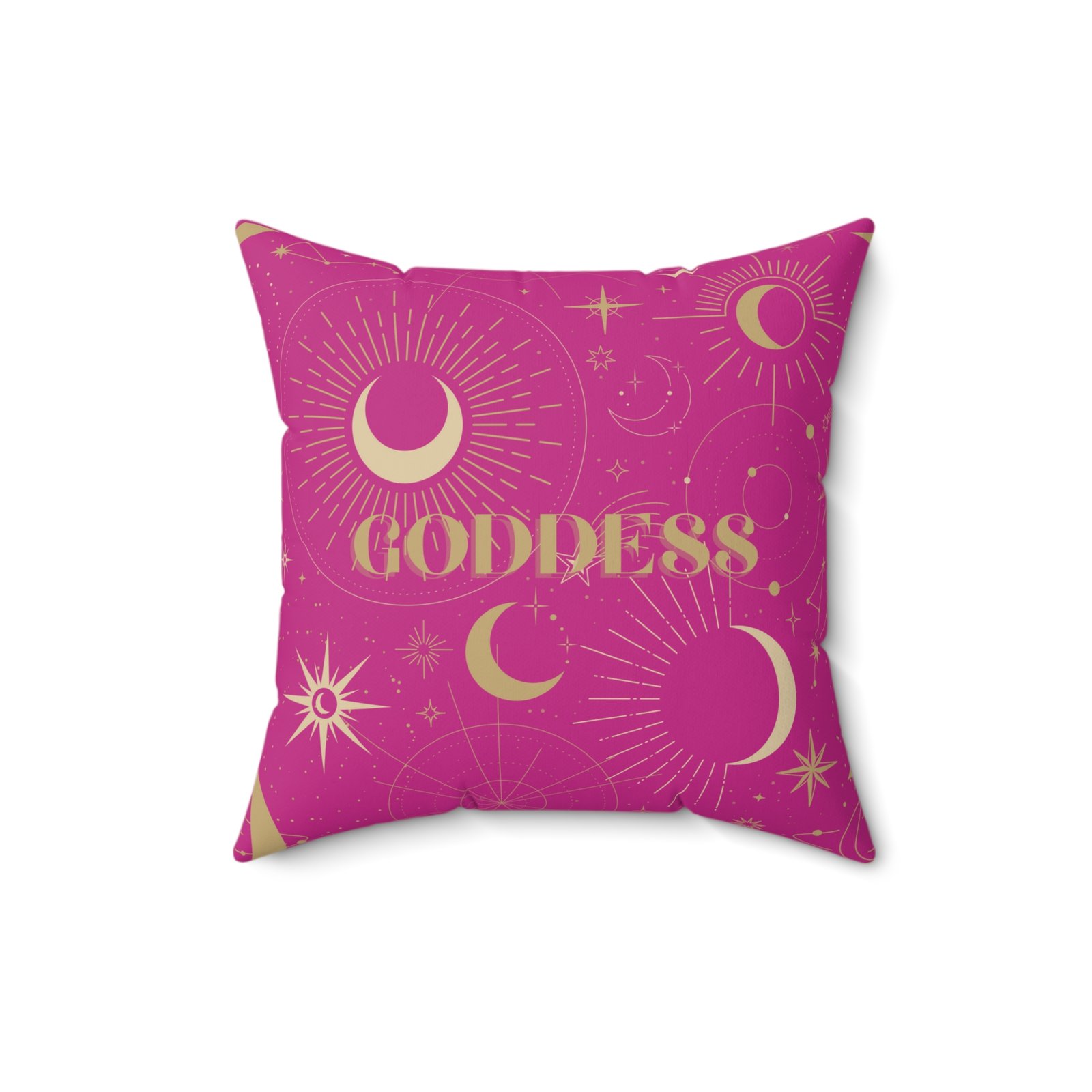 DH GODDESS in Bright Pink Spun Polyester Square Pillow - Image 5