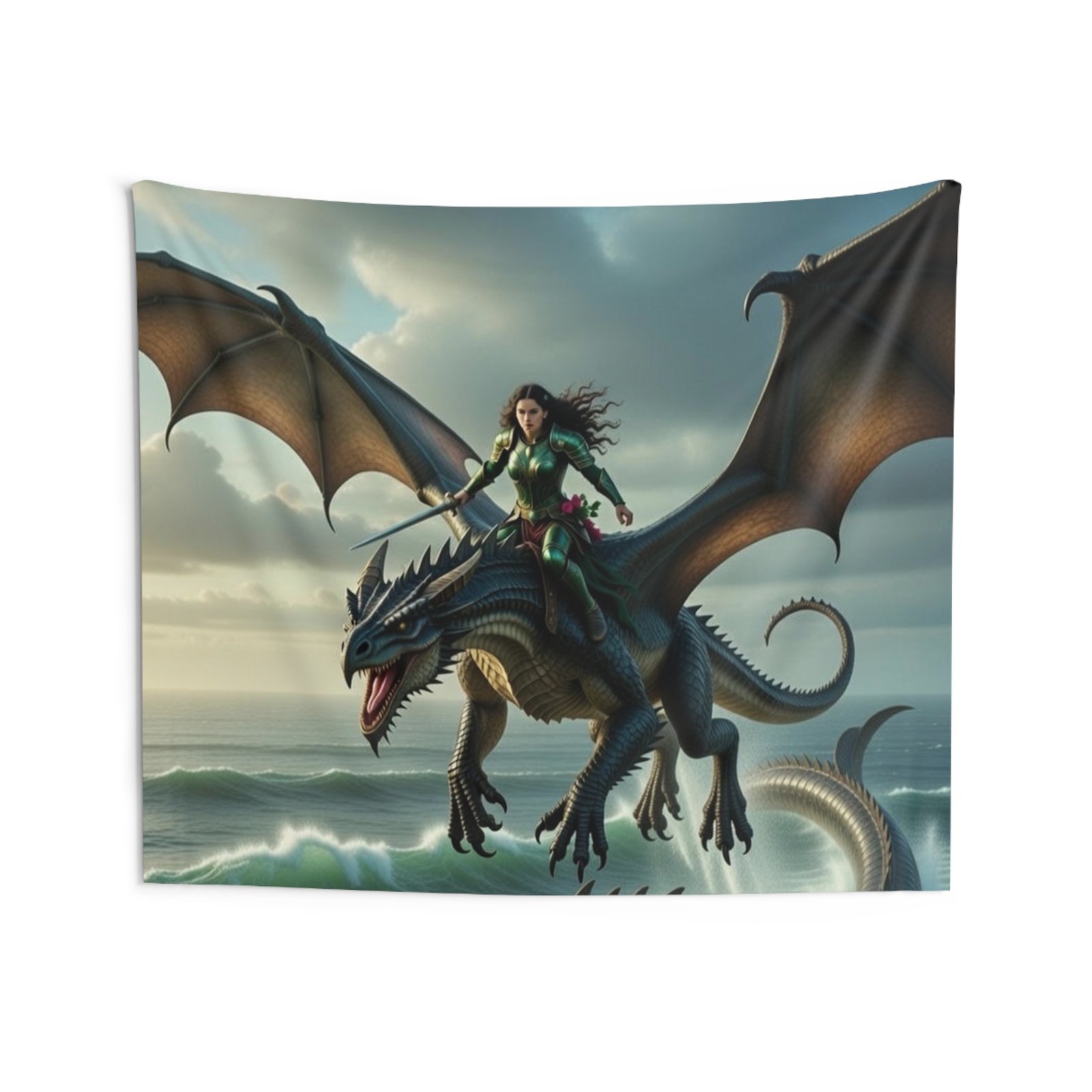 Dragon Rider Wall Tapestry — Fantasy Sea Dragon Art for Bedrooms & Gaming Rooms - Image 7