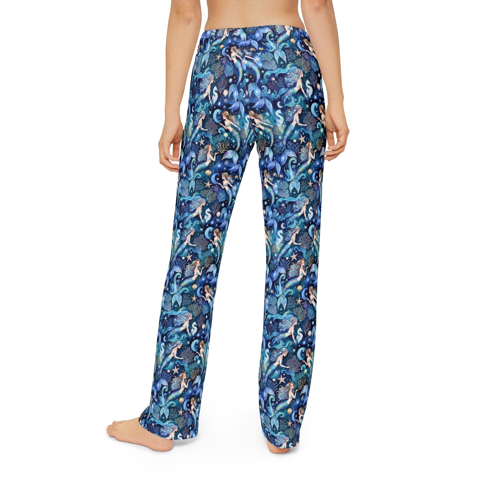 Kids Blue Ocean Wave Mermaid Lounge Pants — All-Over Print Cozy Pajama Bottoms - Image 4