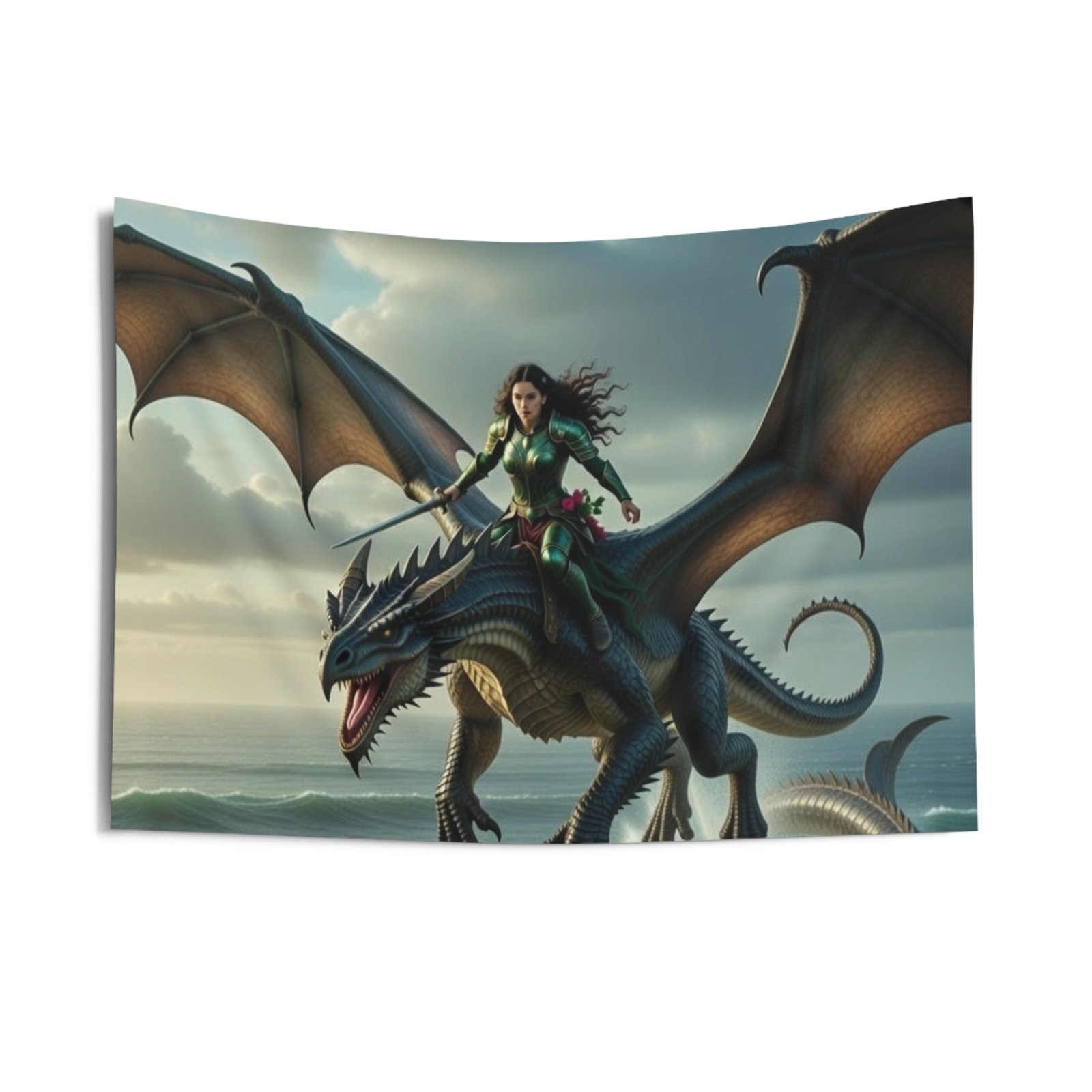 Dragon Rider Wall Tapestry — Fantasy Sea Dragon Art for Bedrooms & Gaming Rooms - Image 5