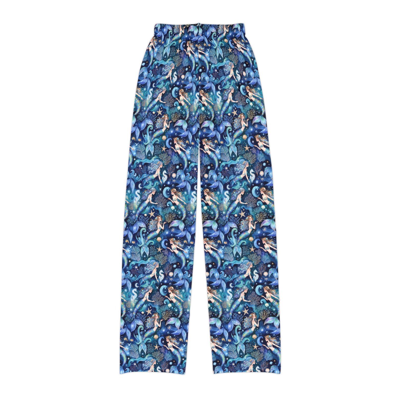 Kids Blue Ocean Wave Mermaid Lounge Pants — All-Over Print Cozy Pajama Bottoms - Image 3