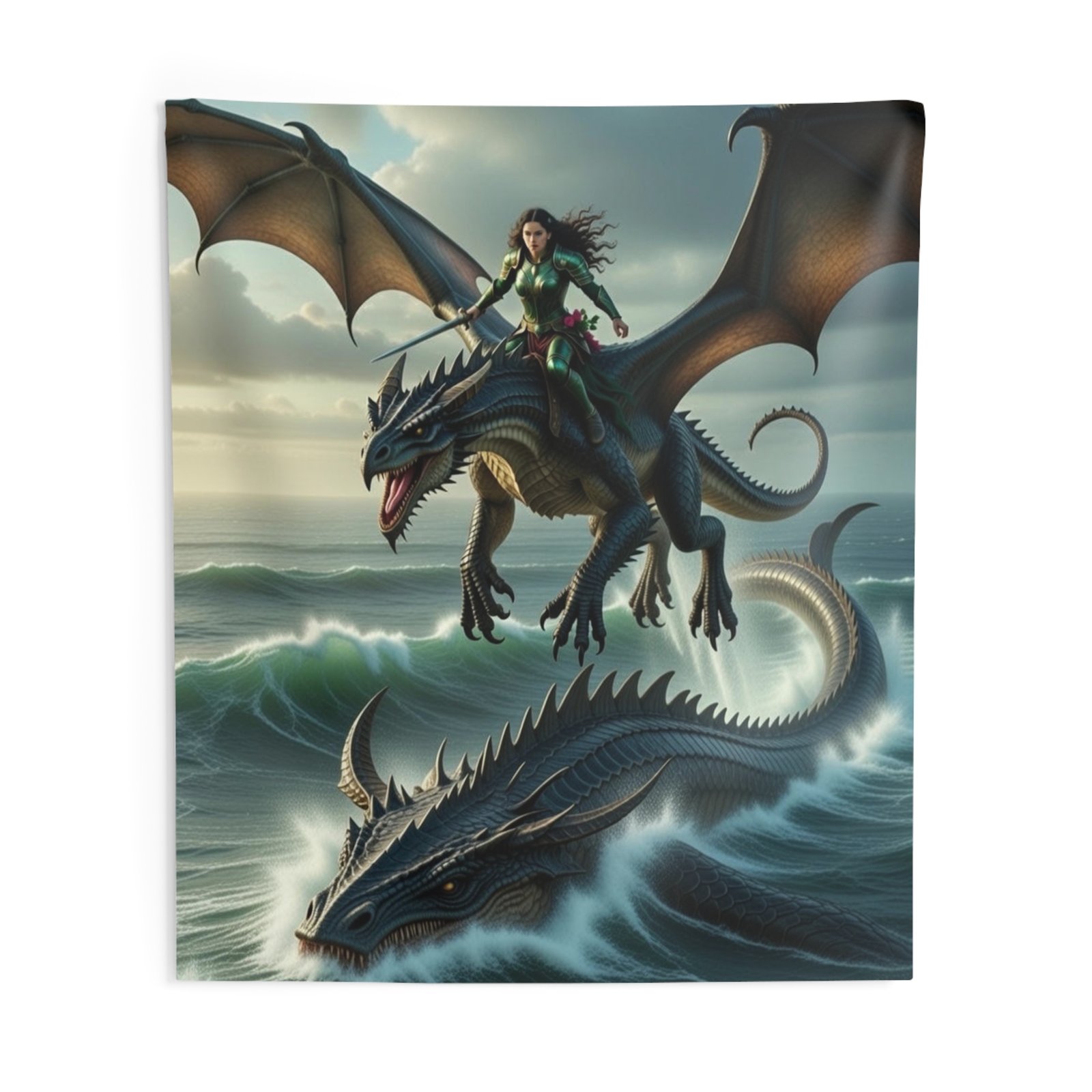 Dragon Rider Wall Tapestry — Fantasy Sea Dragon Art for Bedrooms & Gaming Rooms - Image 8