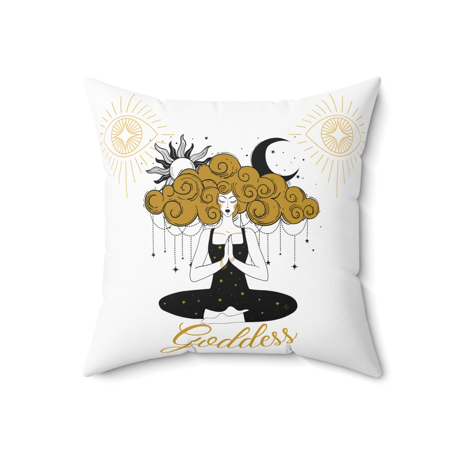GODDESS in White Spun Polyester Square Pillow - Image 7