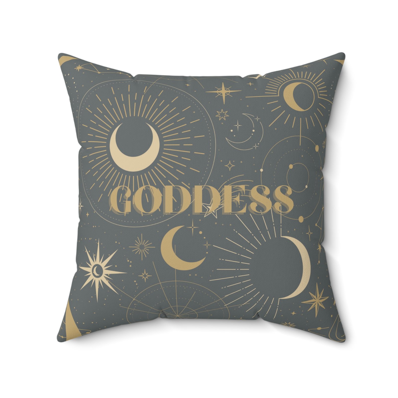 DH GODDESS in Grey Spun Polyester Square Pillow - Image 11