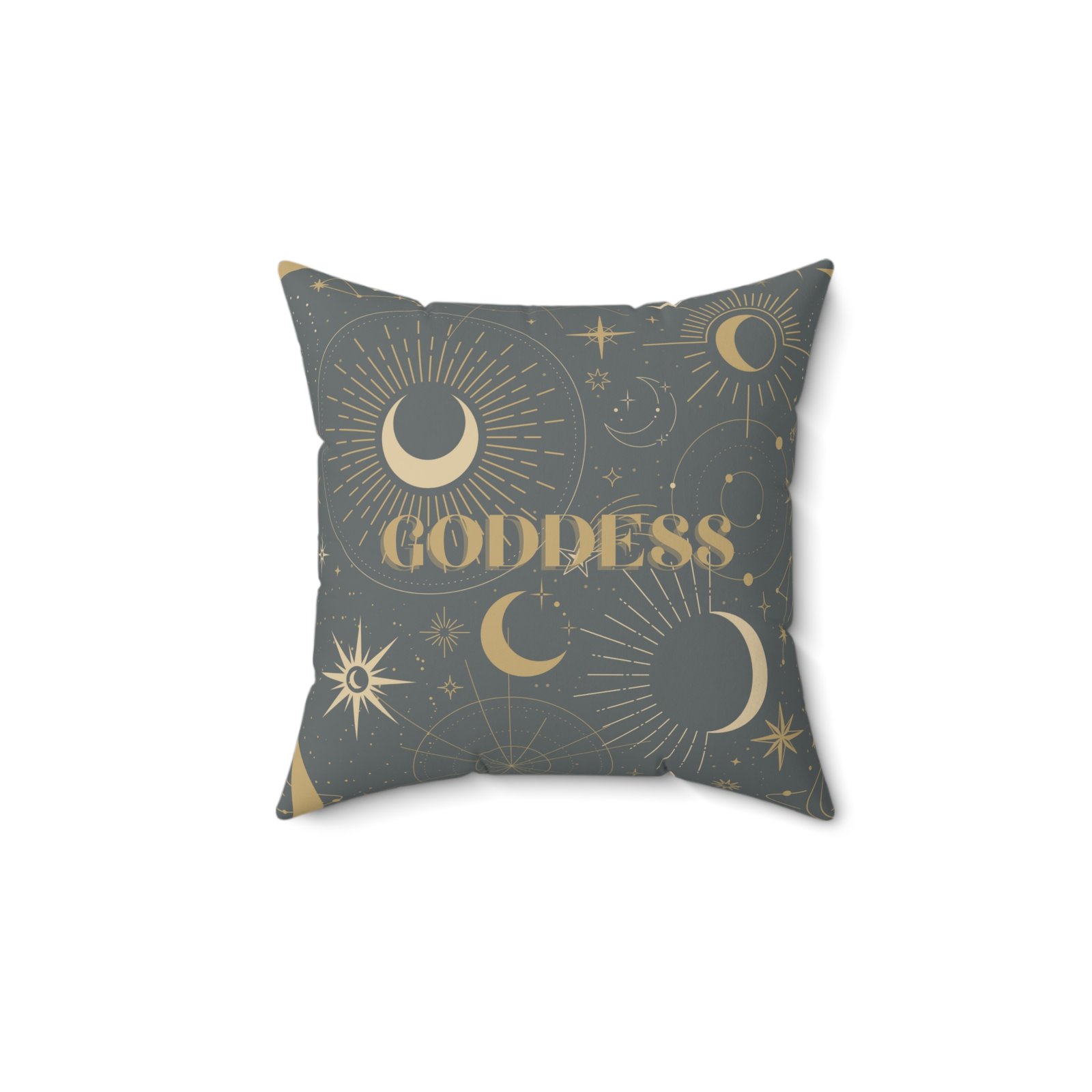 DH GODDESS in Grey Spun Polyester Square Pillow - Image 2