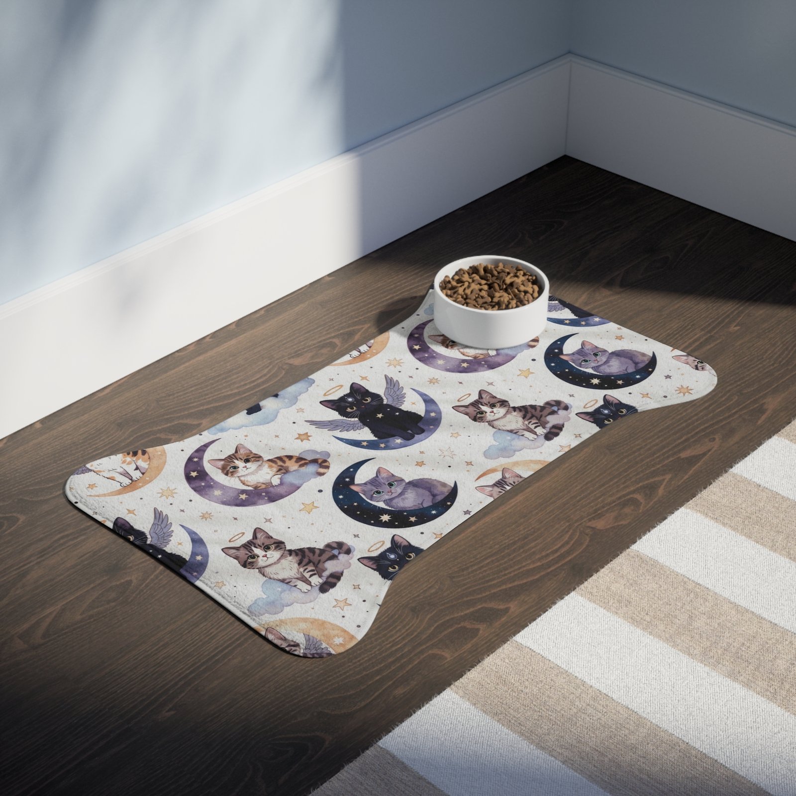 Celestial Cats Pet Feeding Mat — Waterproof Non-Slip Bowl Placemat - Image 7