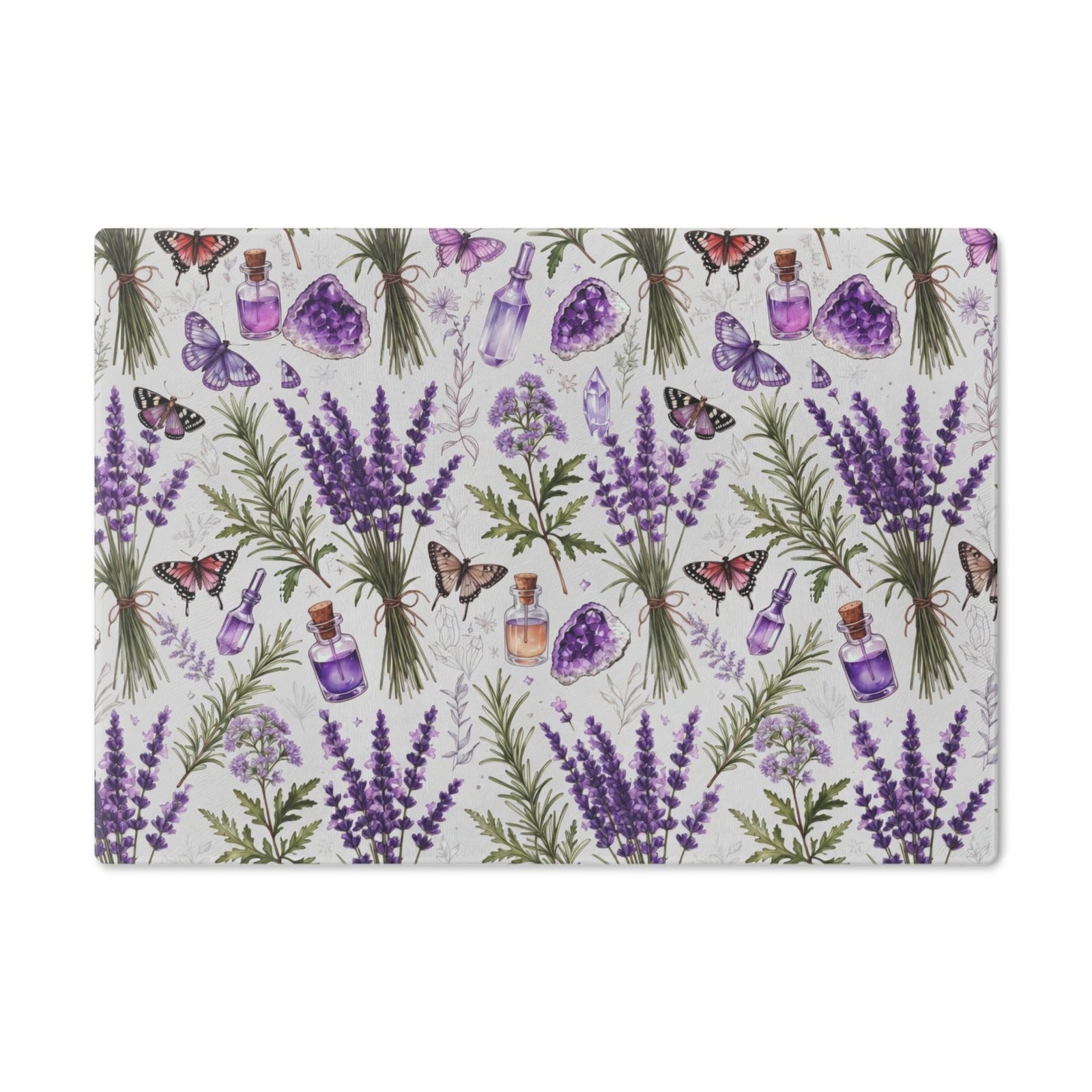 Lavender Herbal Apothecary Cutting Board — Lavender, Botanicals & Potion Bottle Kitchen Decor - Image 5