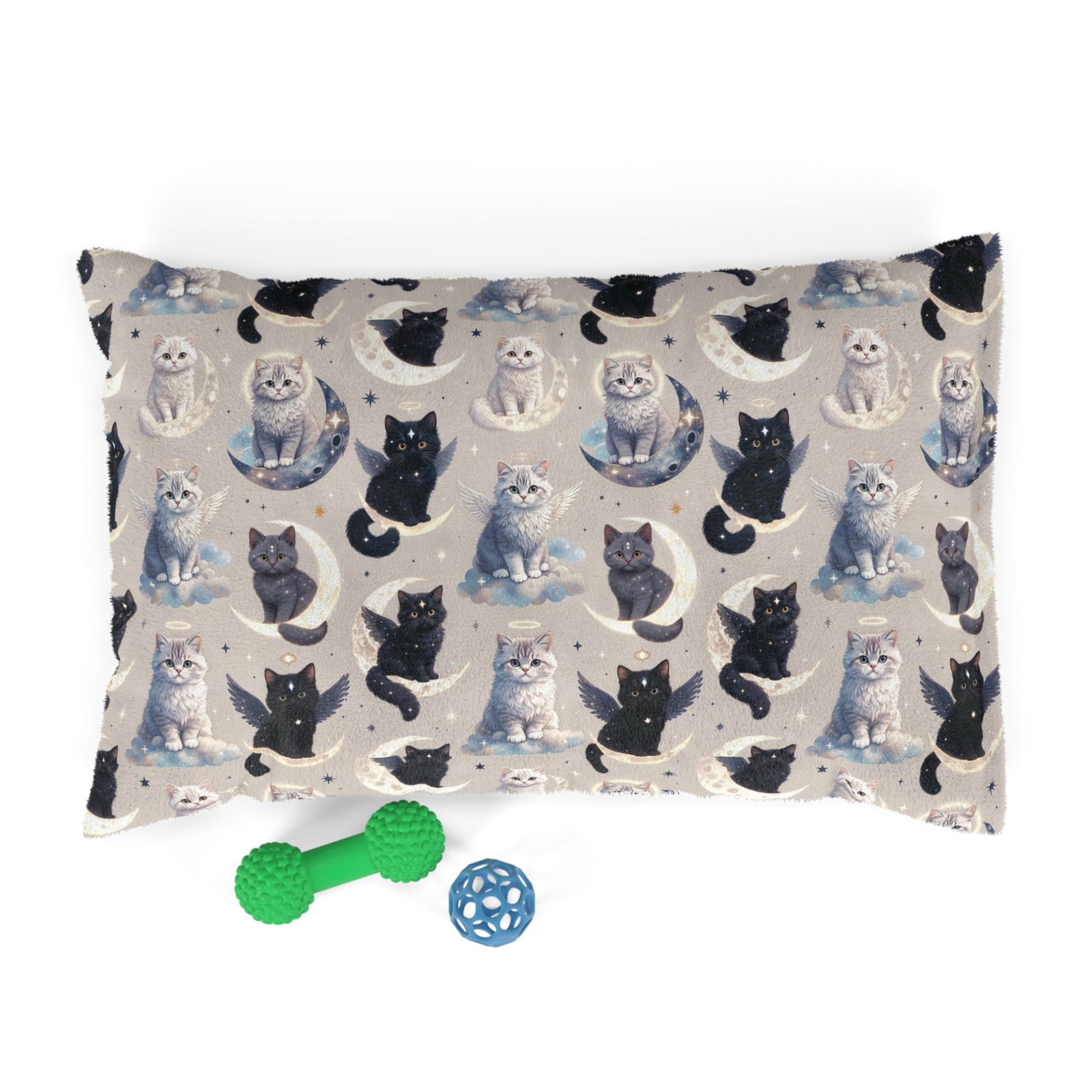 Celestial Cats Pet Bed — Cozy Moon & Stars Cat Print Cushion - Image 4