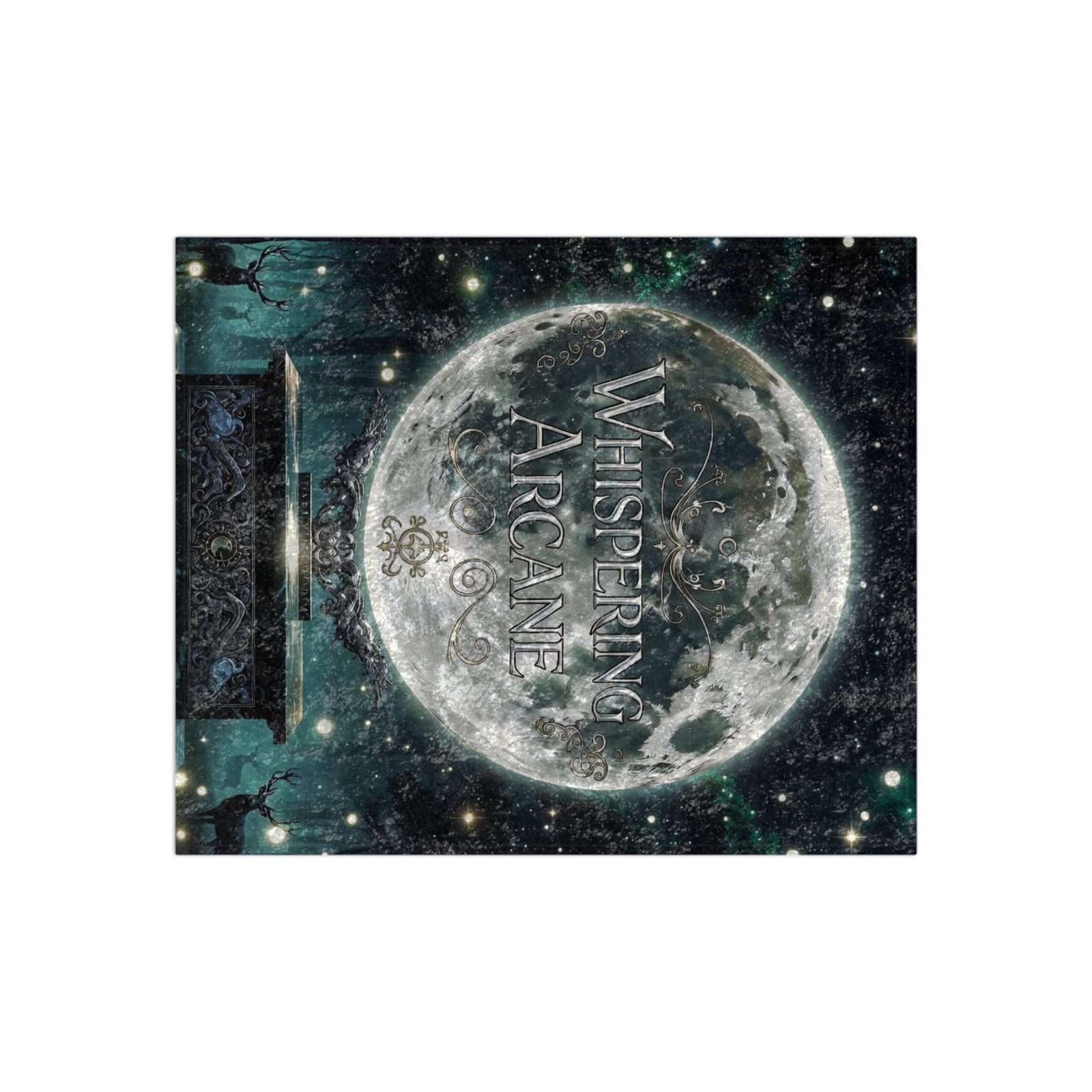 Crushed Velvet Blanket — Whispering Arcane Moon Gothic Throw for Mystical Home Décor - Image 2