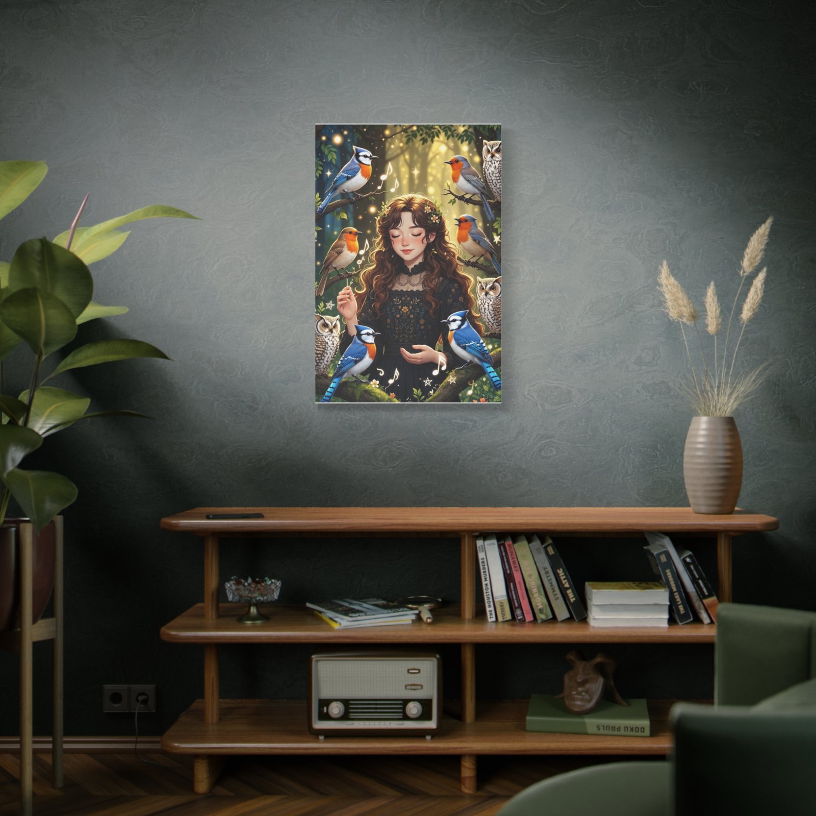 Enchanted Songbird Girl Matte Canvas Wall Art - Image 36