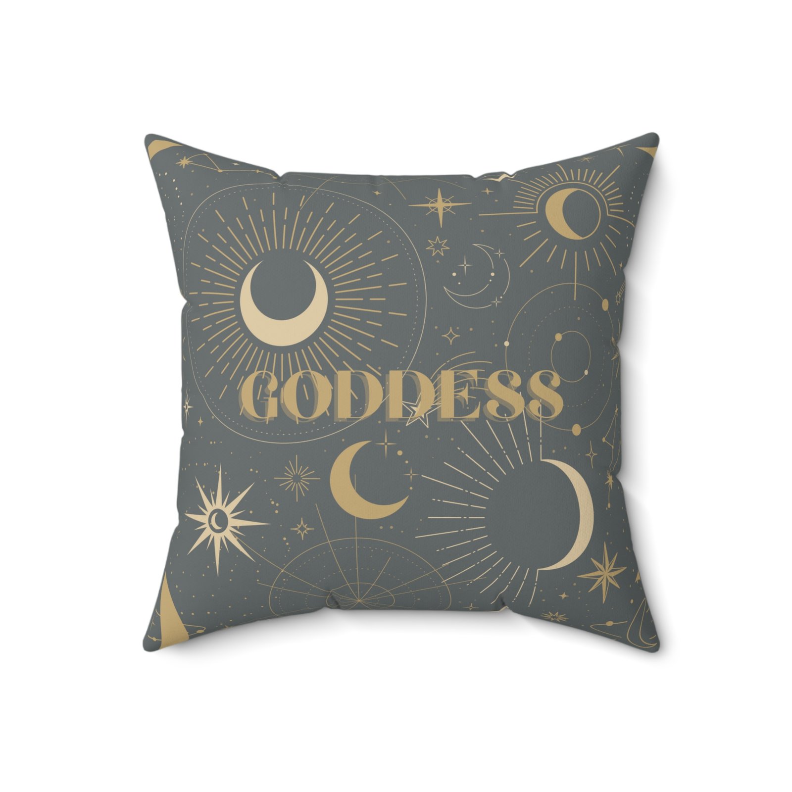 DH GODDESS in Grey Spun Polyester Square Pillow - Image 8