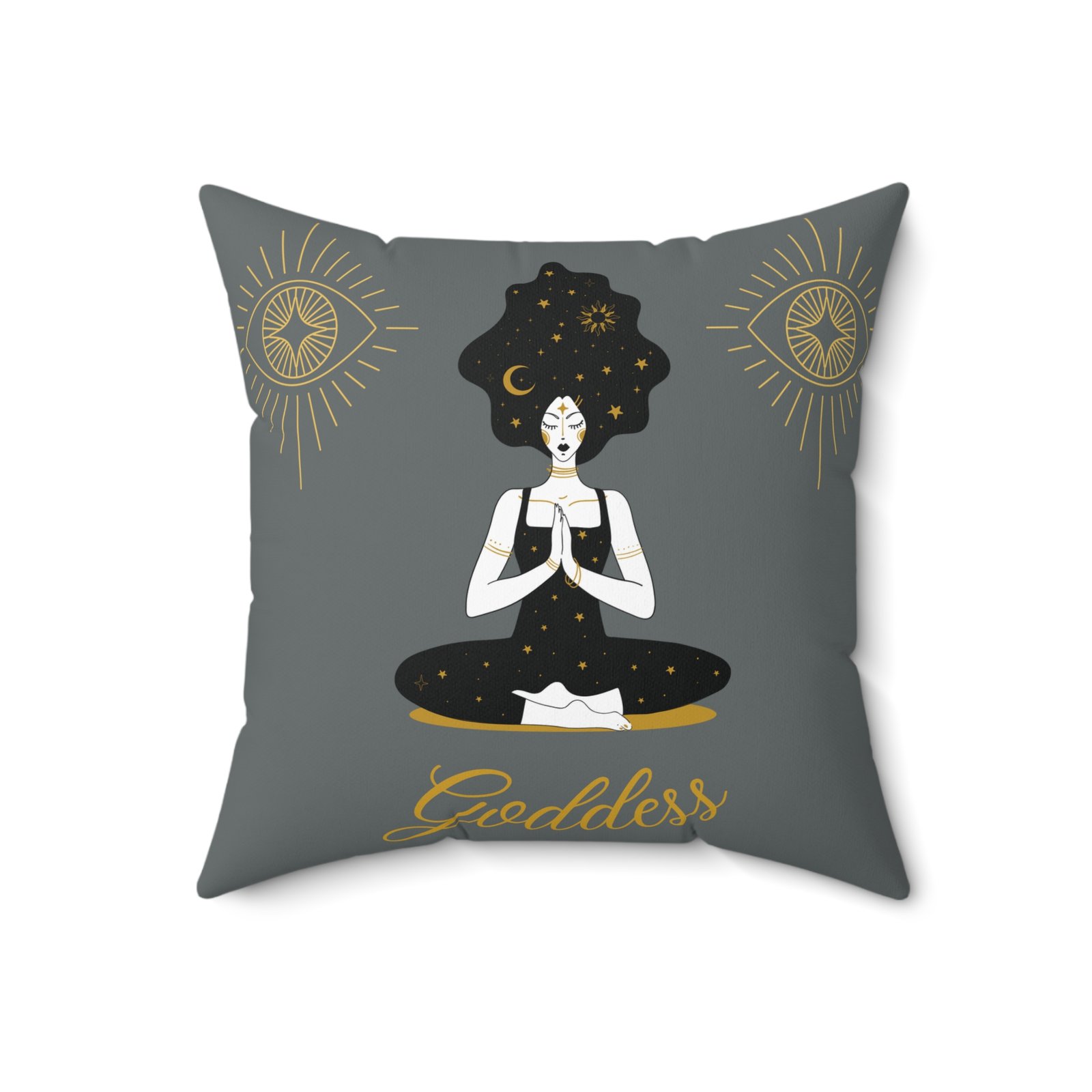 DH GODDESS in Grey Spun Polyester Square Pillow - Image 7
