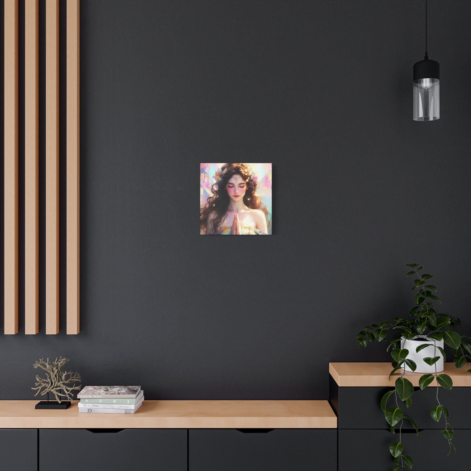 Meditative Goddess Canvas Art — Serene Prayer Woman Matte Stretched Print - Image 20