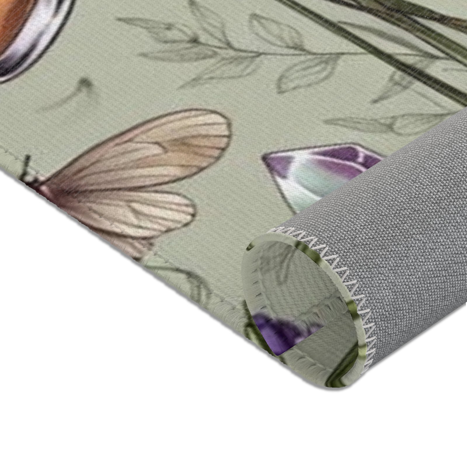 Lavender Apothecary Area Rug — Botanical Herbs, Moths & Crystal Potion Design - Image 9