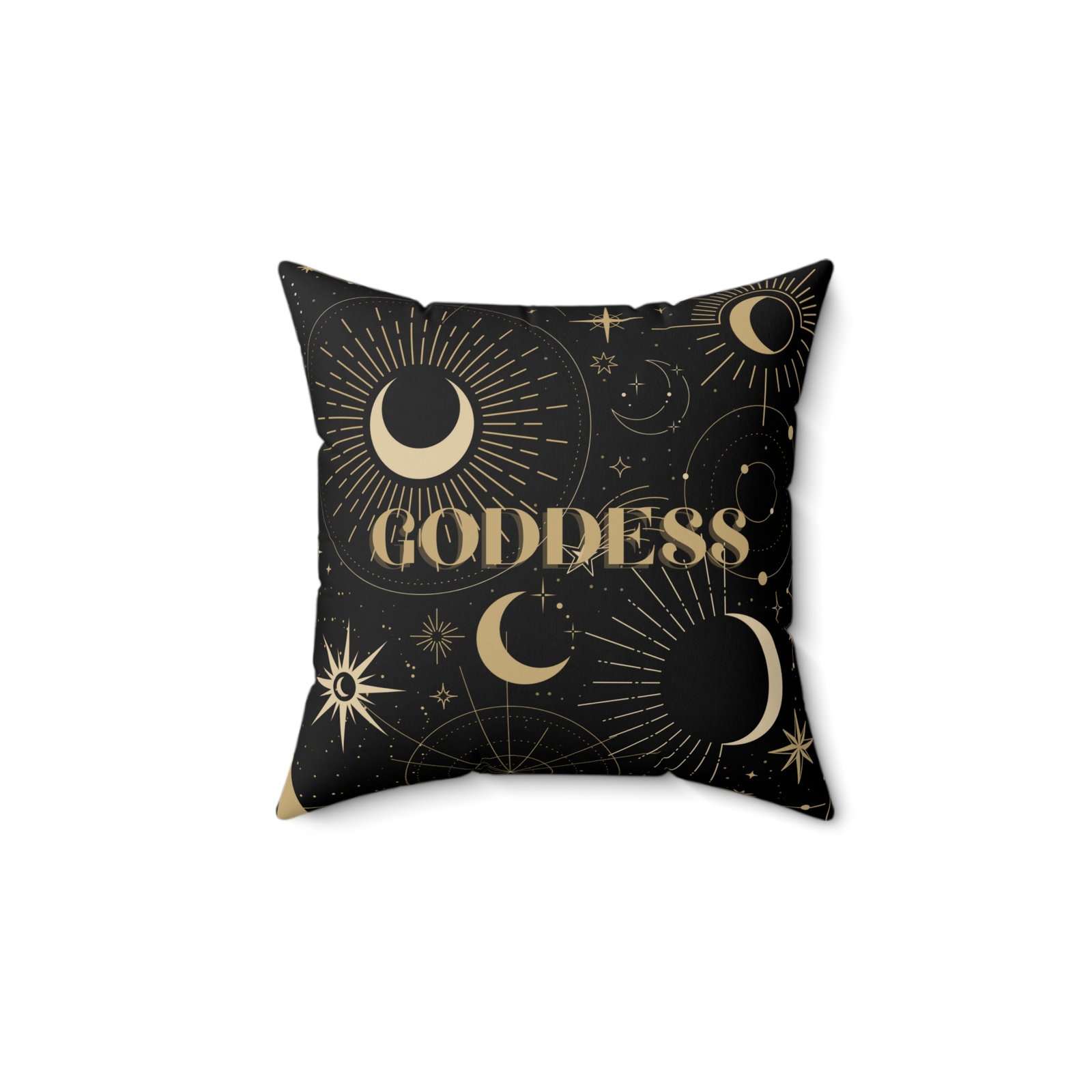 SUN GODDESS Tarot Card Black Spun Polyester Square Pillow - Image 2