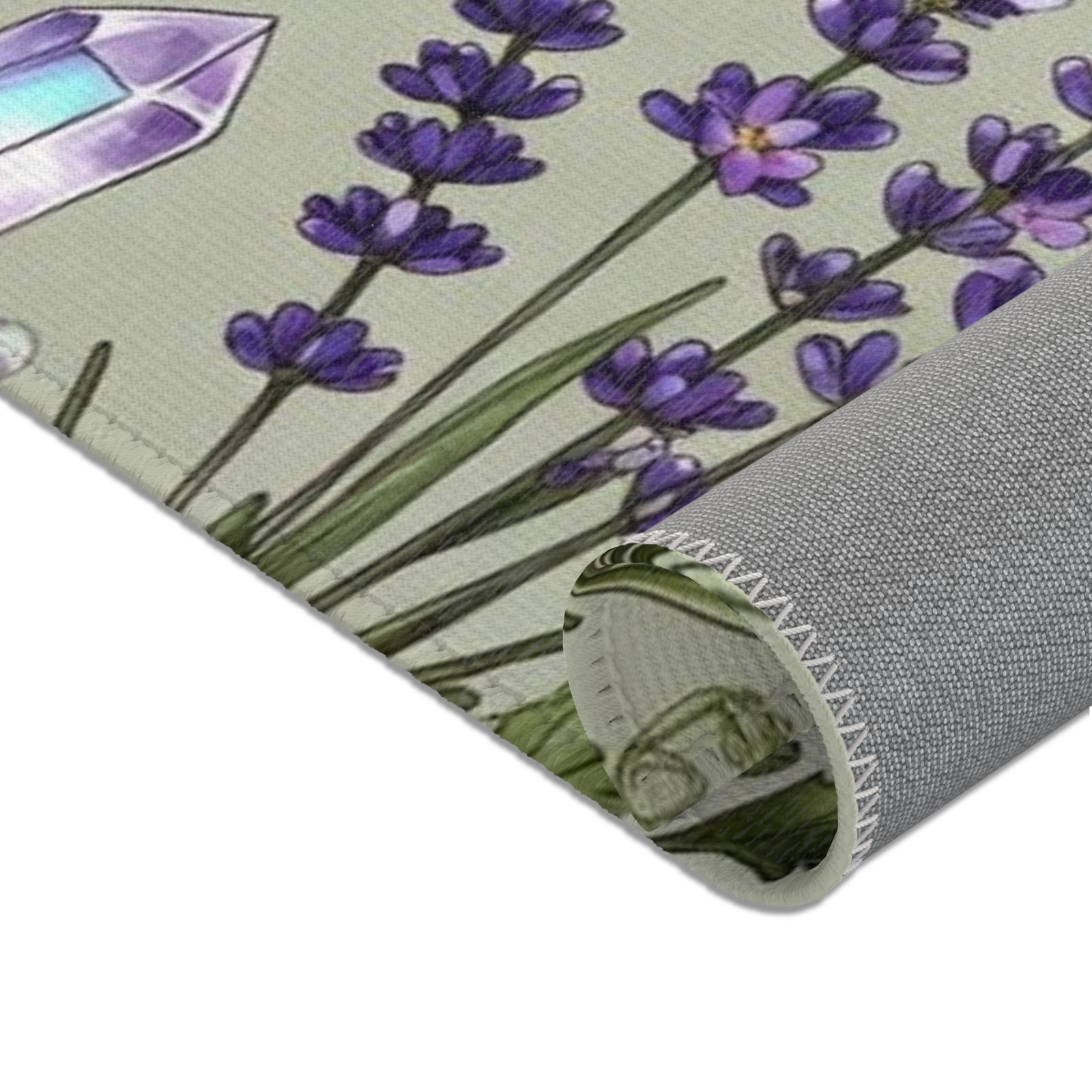 Lavender Apothecary Area Rug — Botanical Herbs, Moths & Crystal Potion Design - Image 12