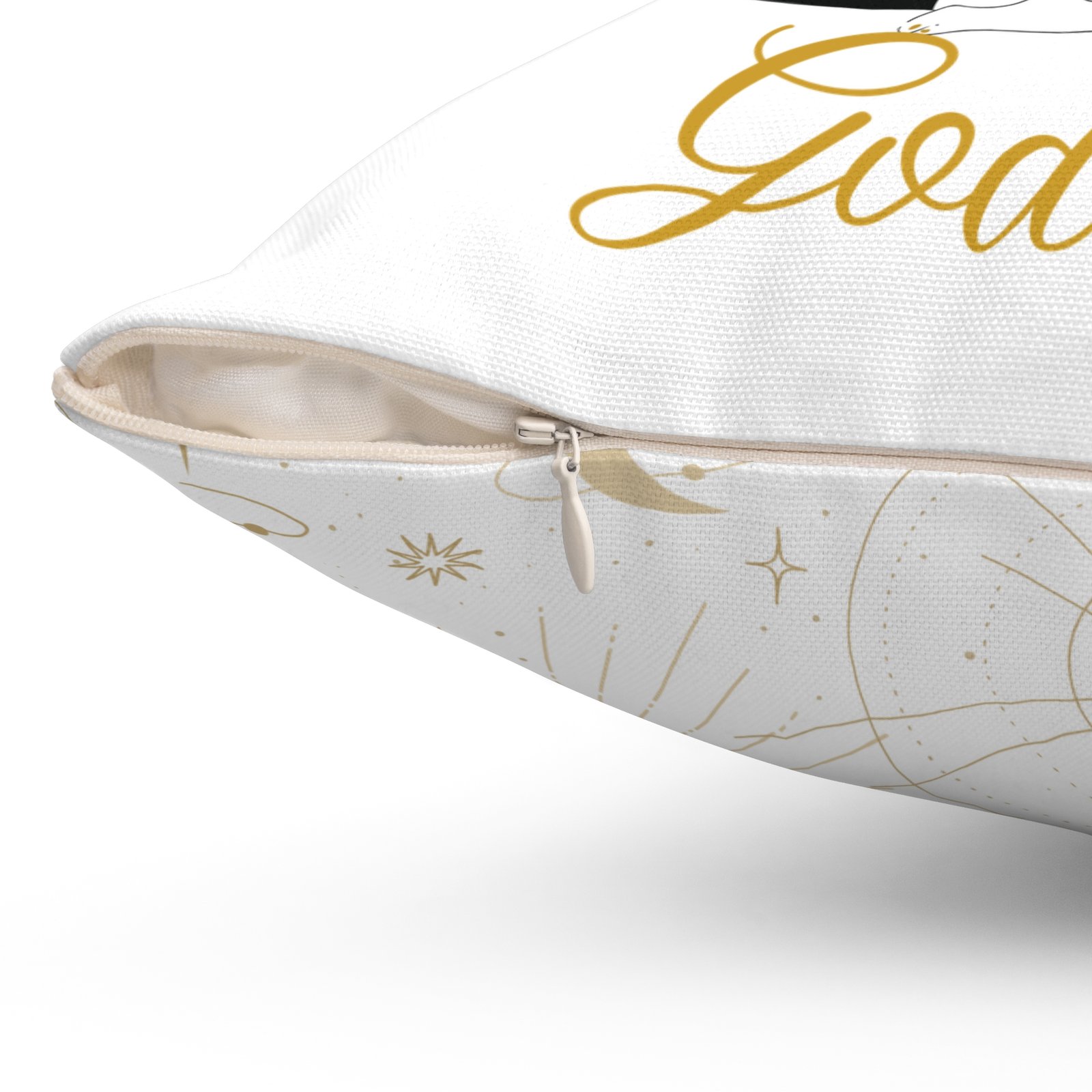 GODDESS in White Spun Polyester Square Pillow - Image 3