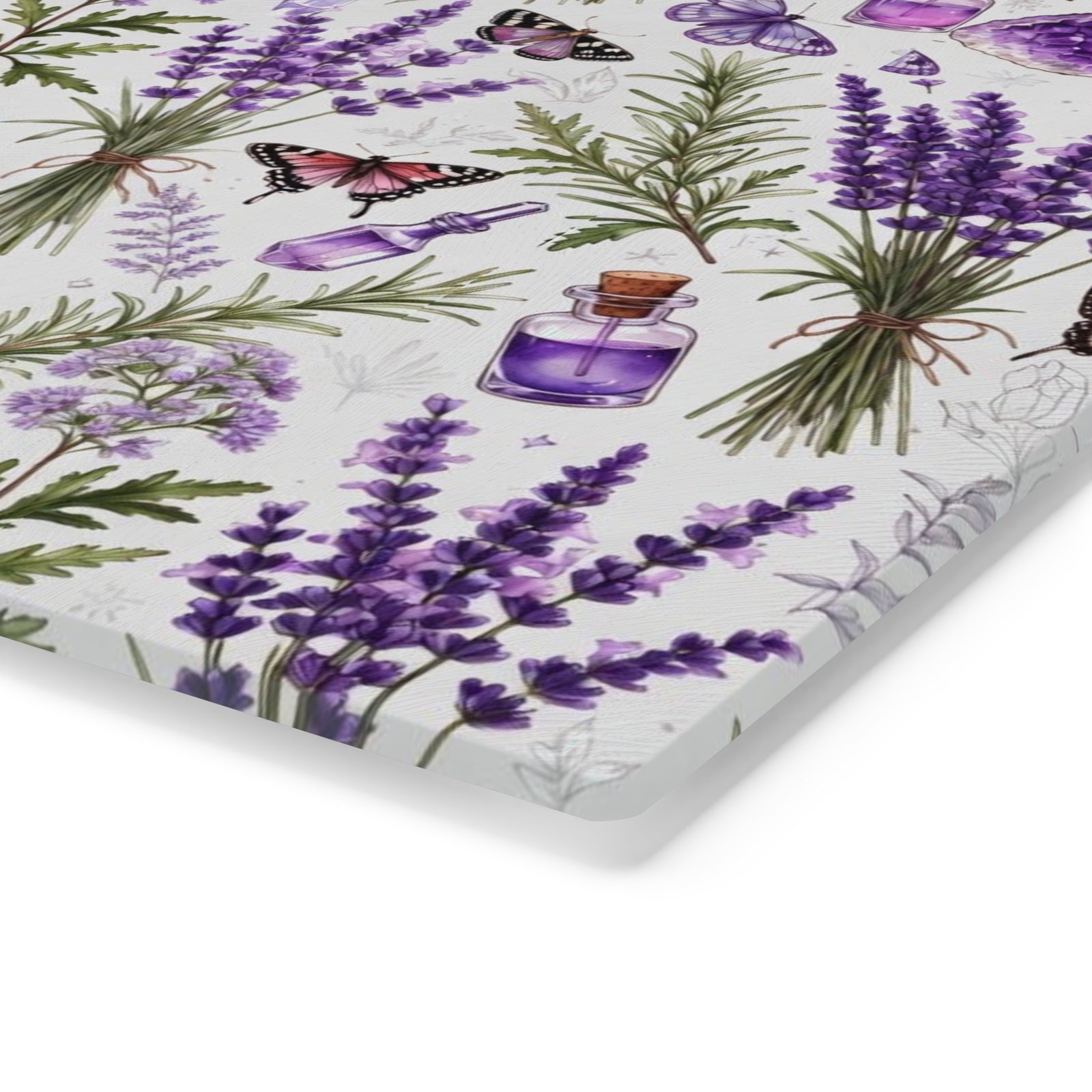 Lavender Herbal Apothecary Cutting Board — Lavender, Botanicals & Potion Bottle Kitchen Decor - Image 7