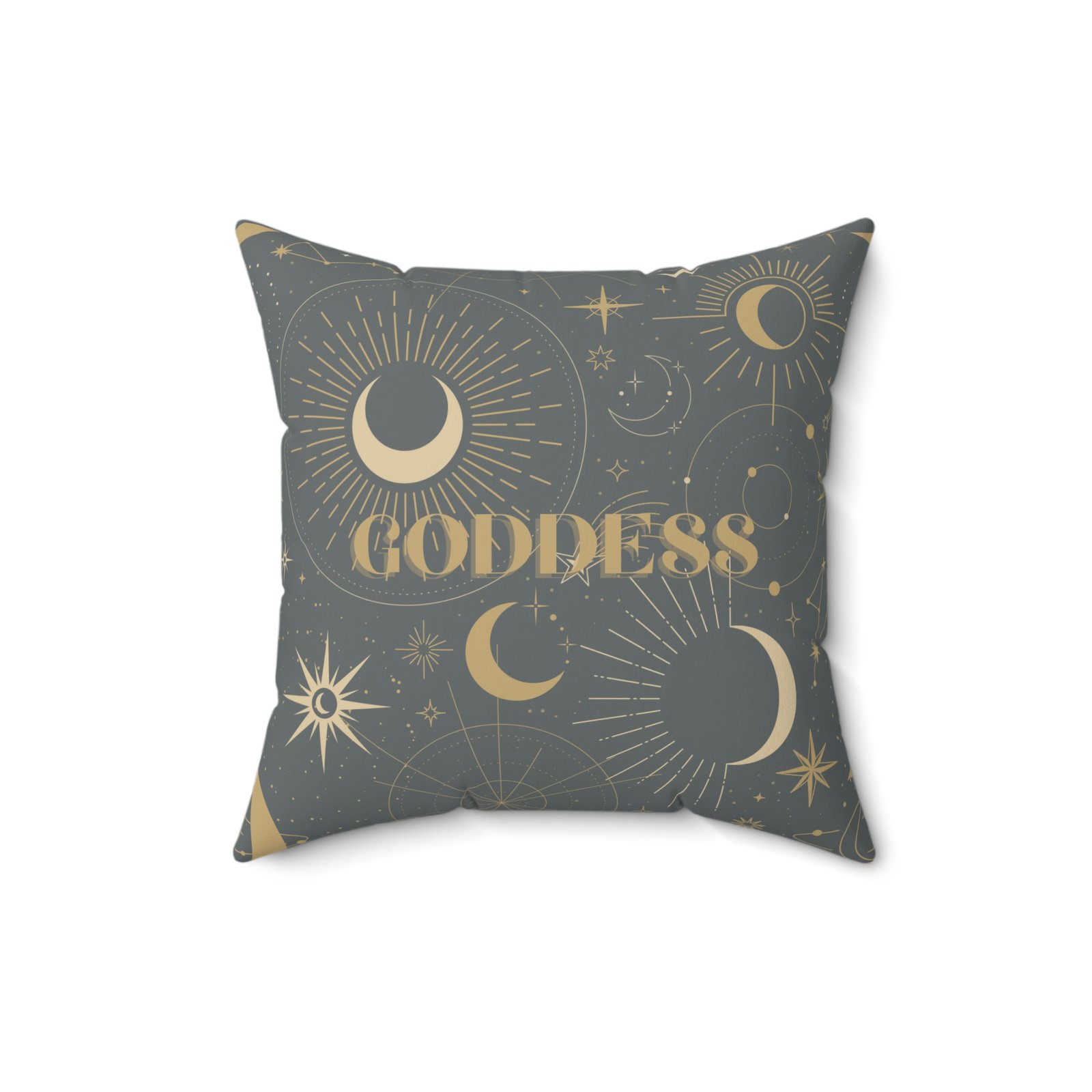 DH GODDESS in Grey Spun Polyester Square Pillow - Image 5