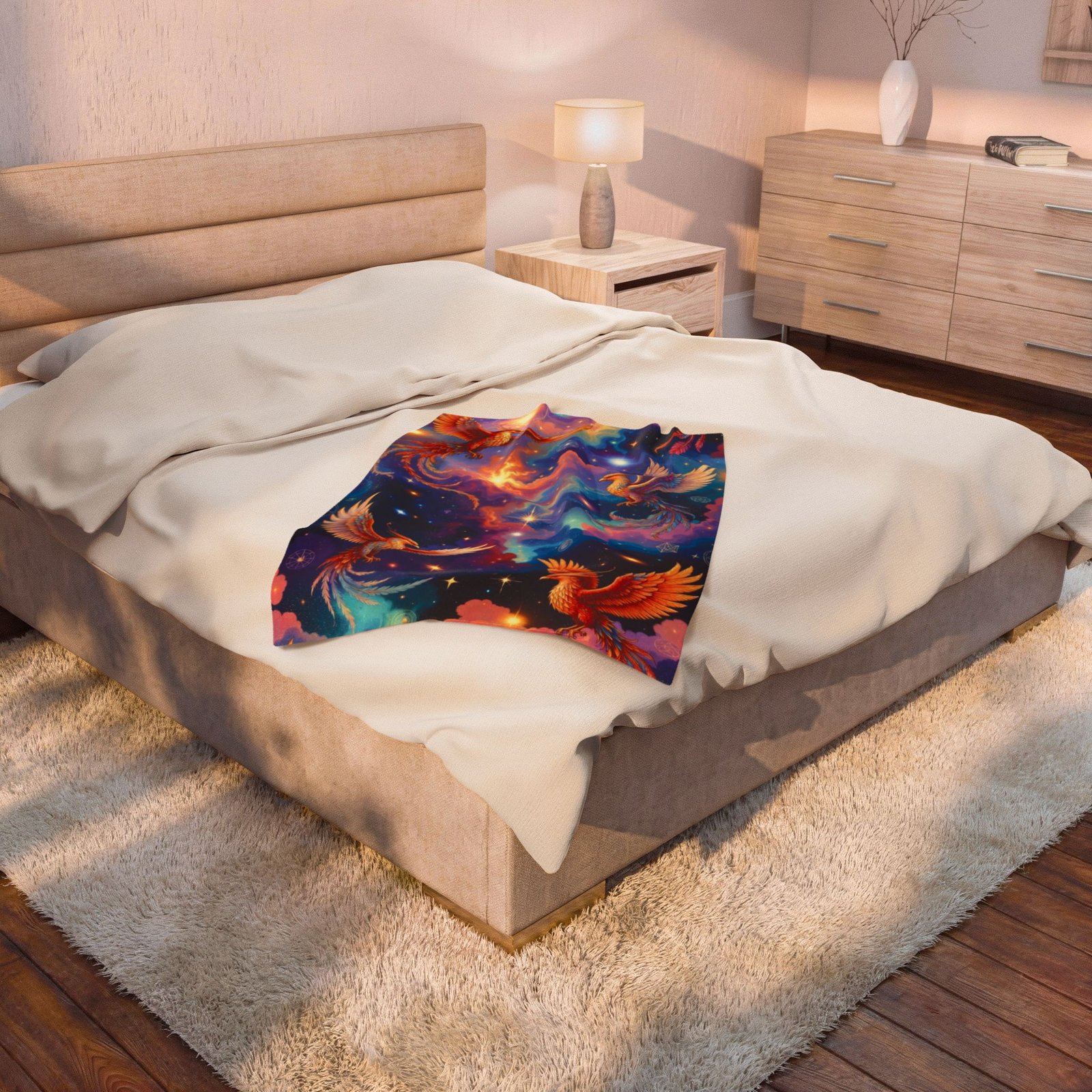 Phoenix Galaxy Velveteen Plush Blanket — Soft Cozy Starry Throw - Image 12