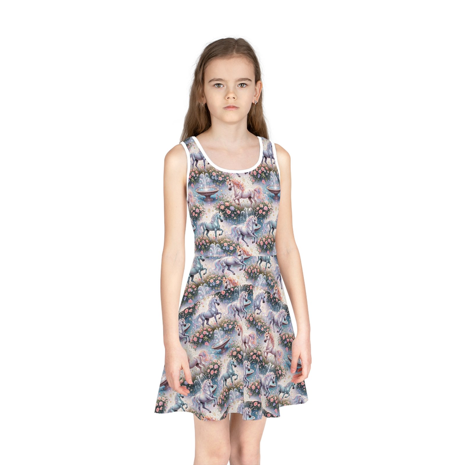 Girls' Unicorn Print Sundress — Magical Pastel Fantasy AOP Dress - Image 2