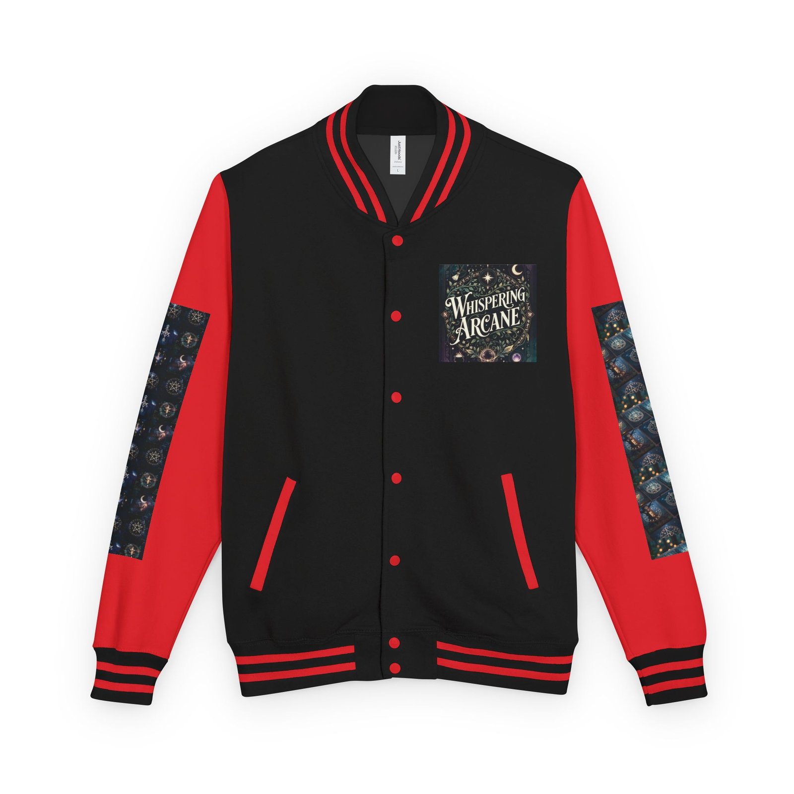 Letterman Jacket — Whispering Arcane Graphic Varsity Jacket Unisex - Image 43
