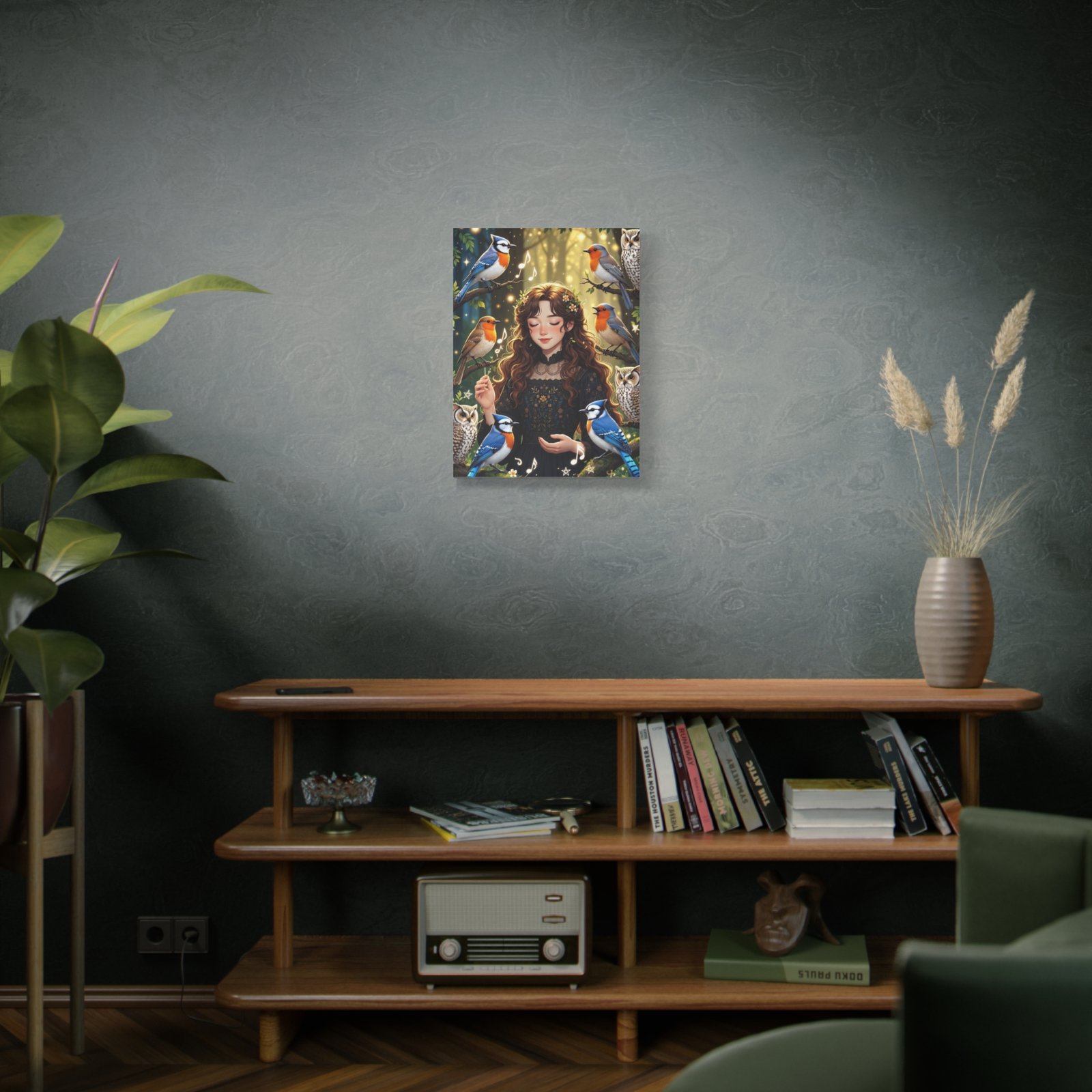 Enchanted Songbird Girl Matte Canvas Wall Art - Image 28