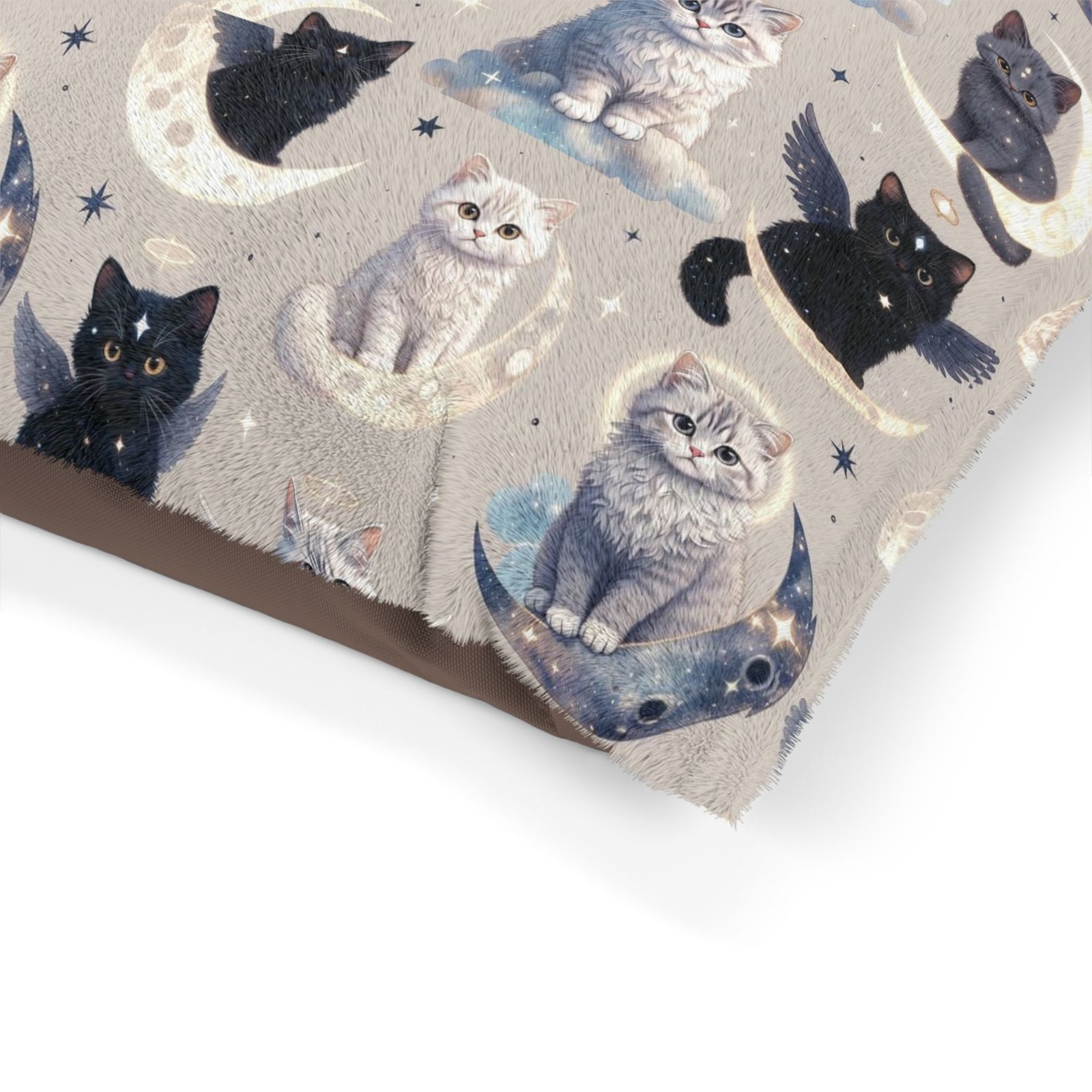Celestial Cats Pet Bed — Cozy Moon & Stars Cat Print Cushion - Image 3