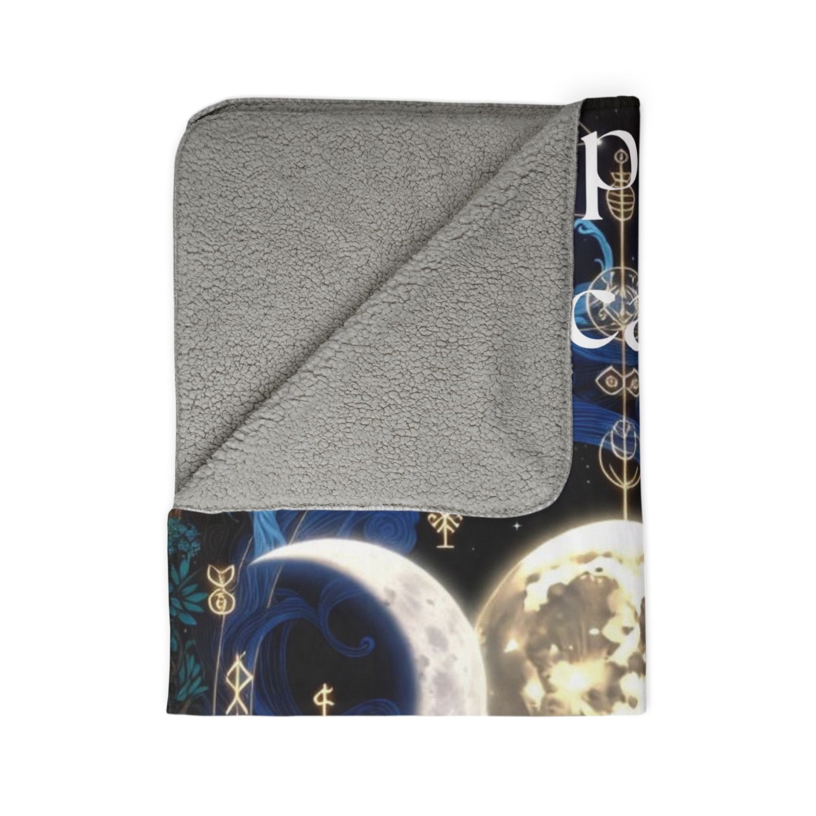 Whispering Arcane Moon Triple Goddess Fleece Sherpa Blanket - Image 17