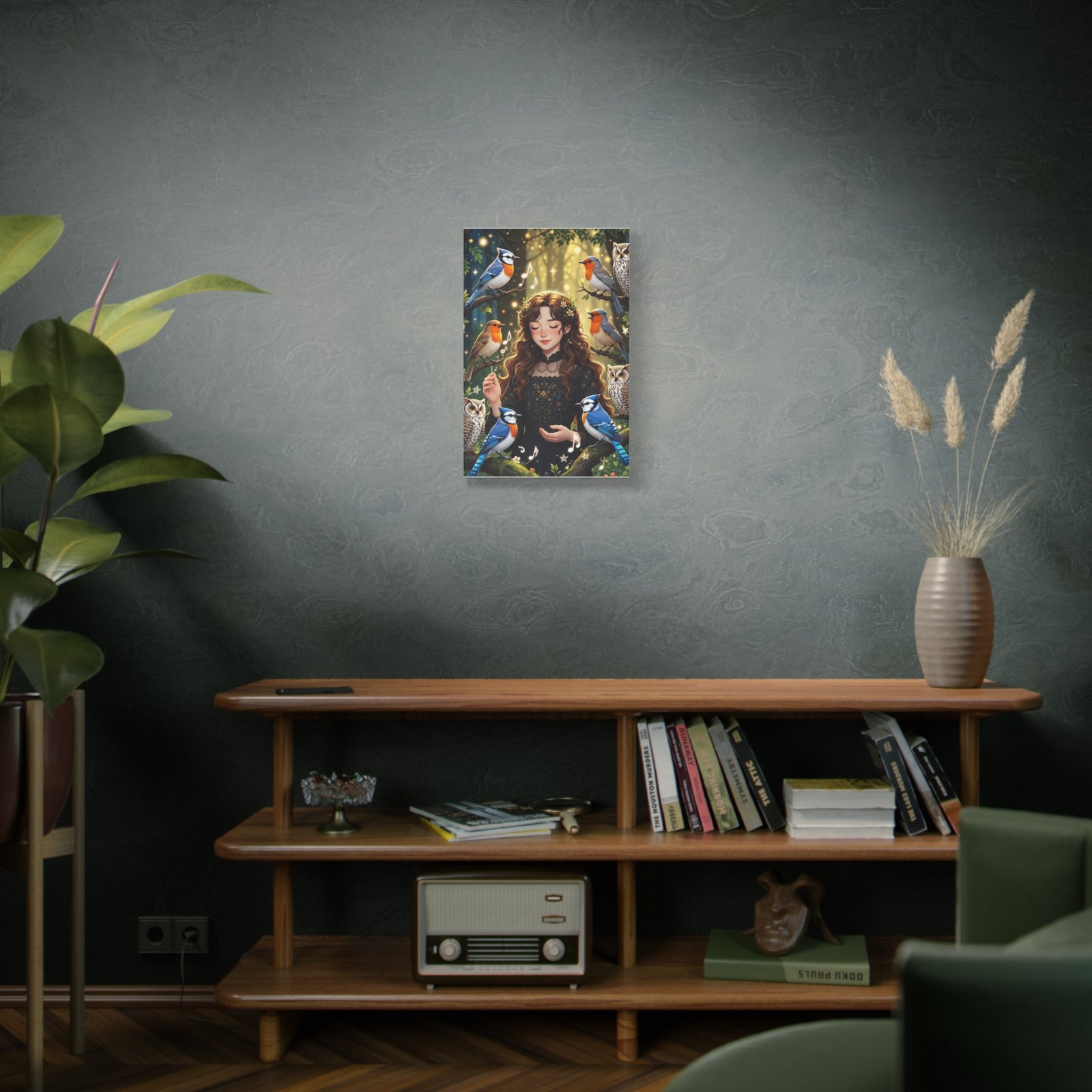 Enchanted Songbird Girl Matte Canvas Wall Art - Image 24