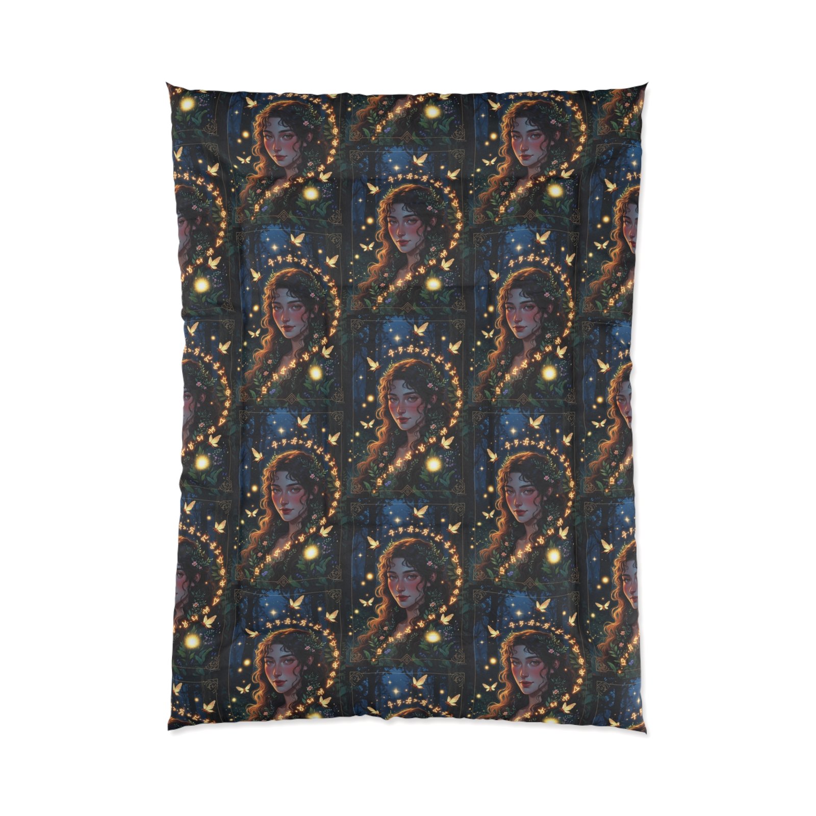 Starry Portrait Comforter — Vintage Halo Portrait Bedspread - Image 3