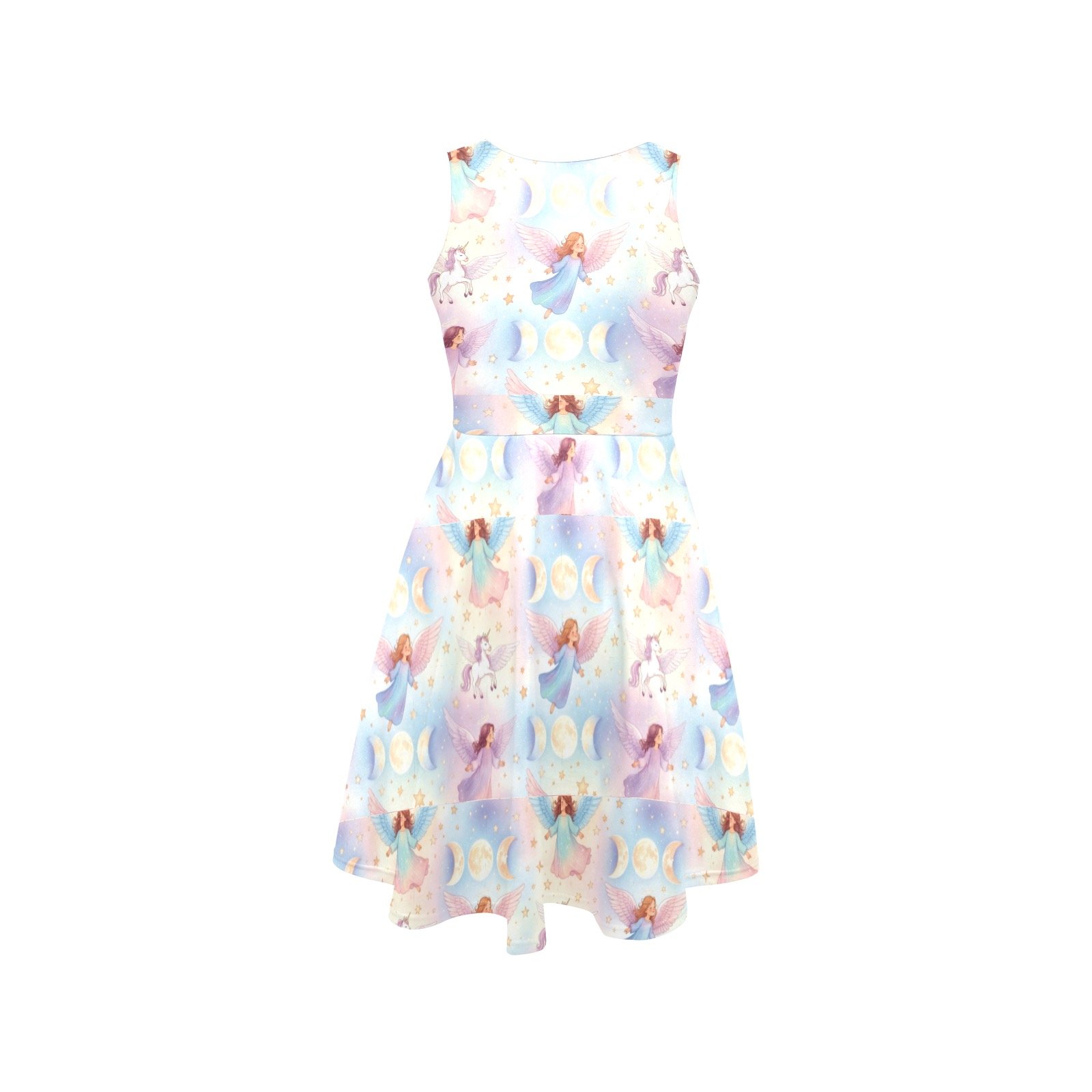 Mystical Angels, Unicorns and Triple Moon Womens Dress Sleeveless Expansion Dress - Image 6